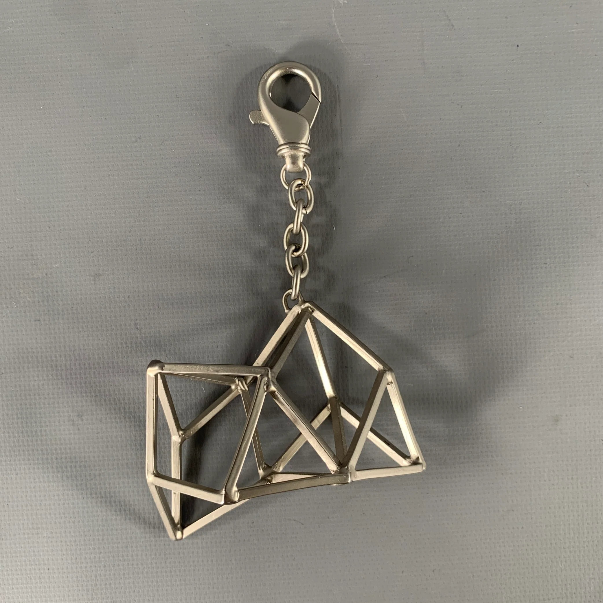 RICK OWENS Silver Tone Metal Keichain