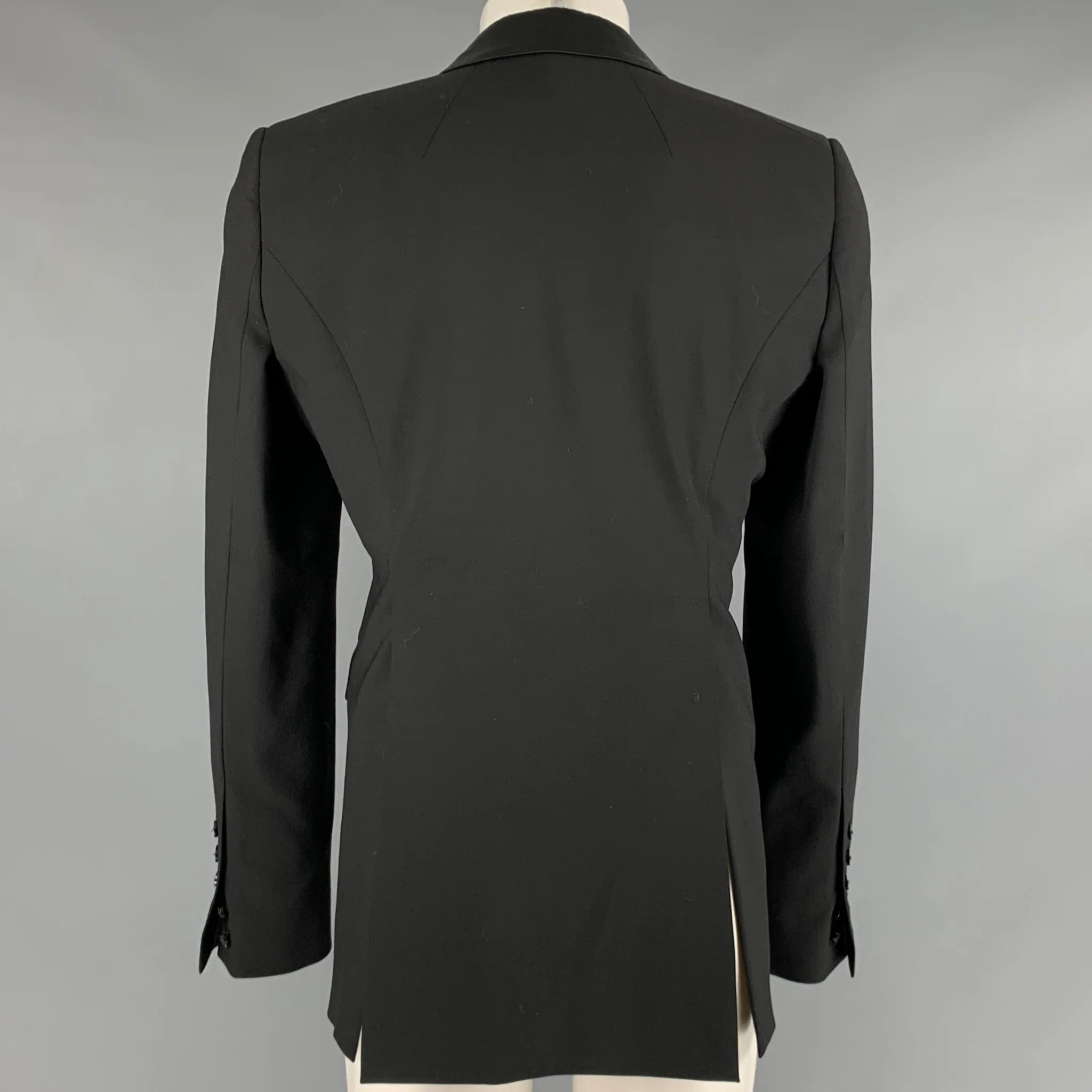 RICK OWENS Size 40 Black Polyester Blend Single Button Jacket - Image 4