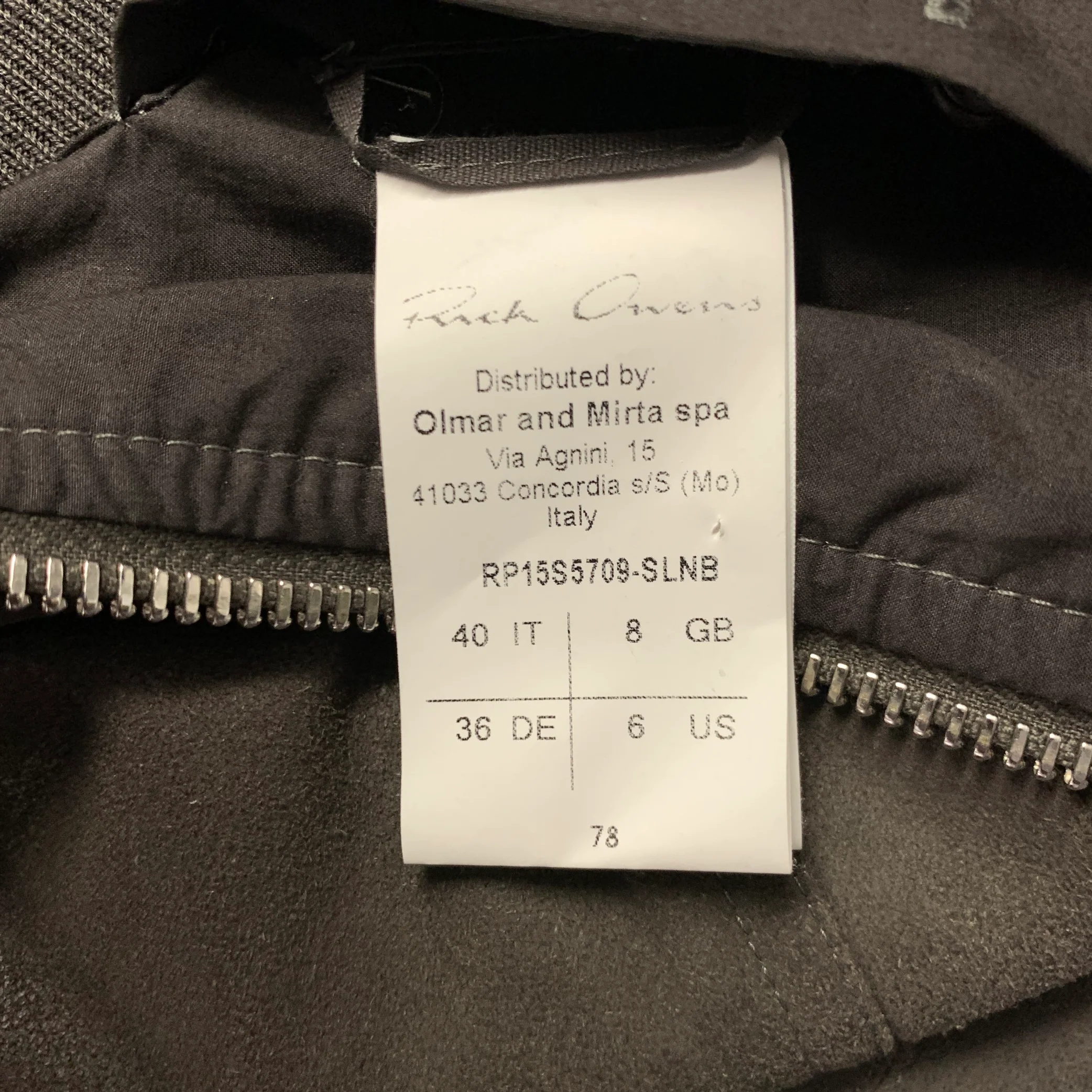 RICK OWENS Size 6 Grey Leather Crackled Bomber Jacket Outdoor - Image 7