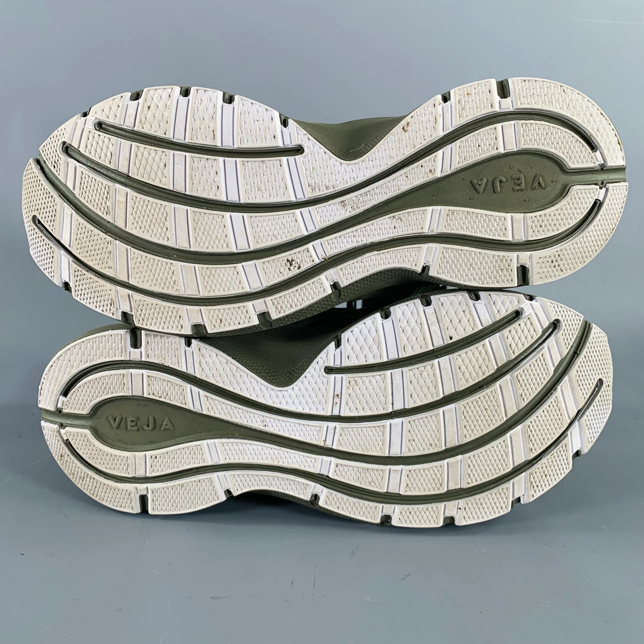 RICK OWENS Size 9 Green Mixed Materials Nylon Runner Sneakers - Image 6
