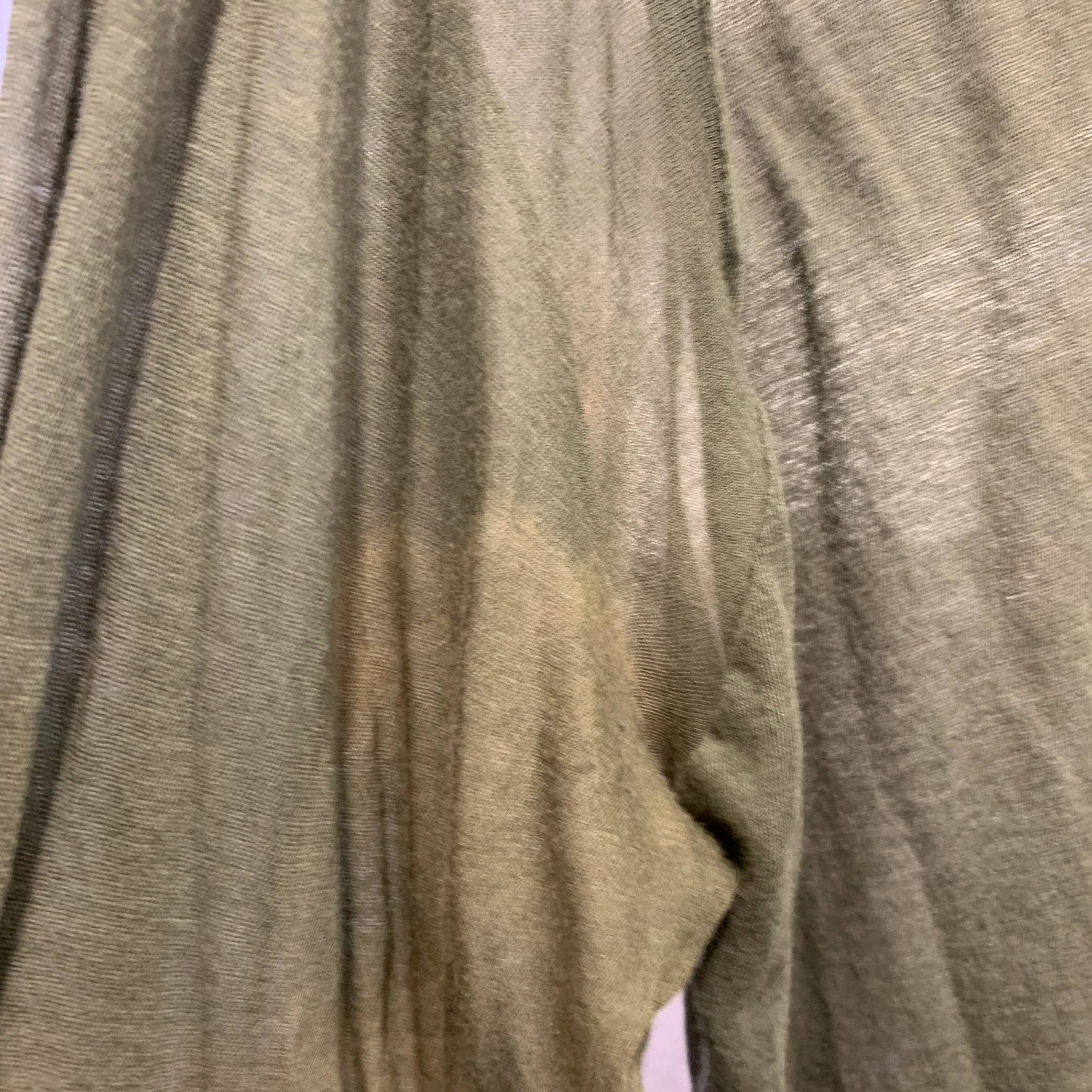 RICK OWENS Size L Green Olive See Through Cotton Oversized Long Sleeve Shirt - Image 11