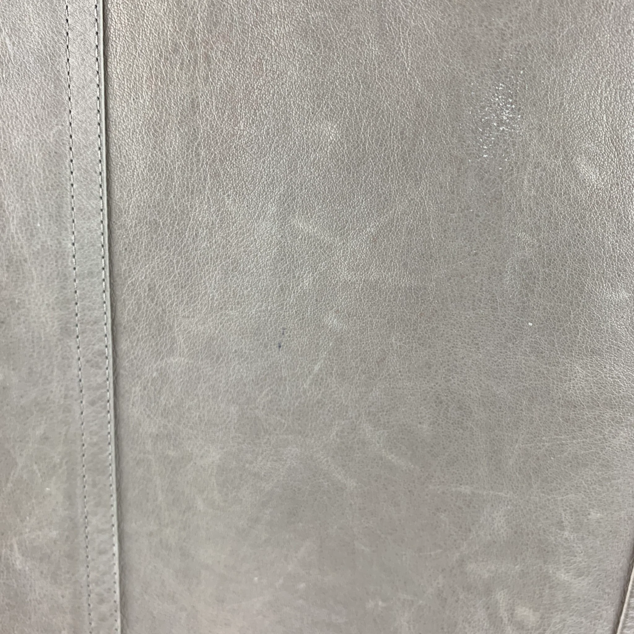 RICK OWENS Size L Grey Leather Zip Up Jacket - Image 6