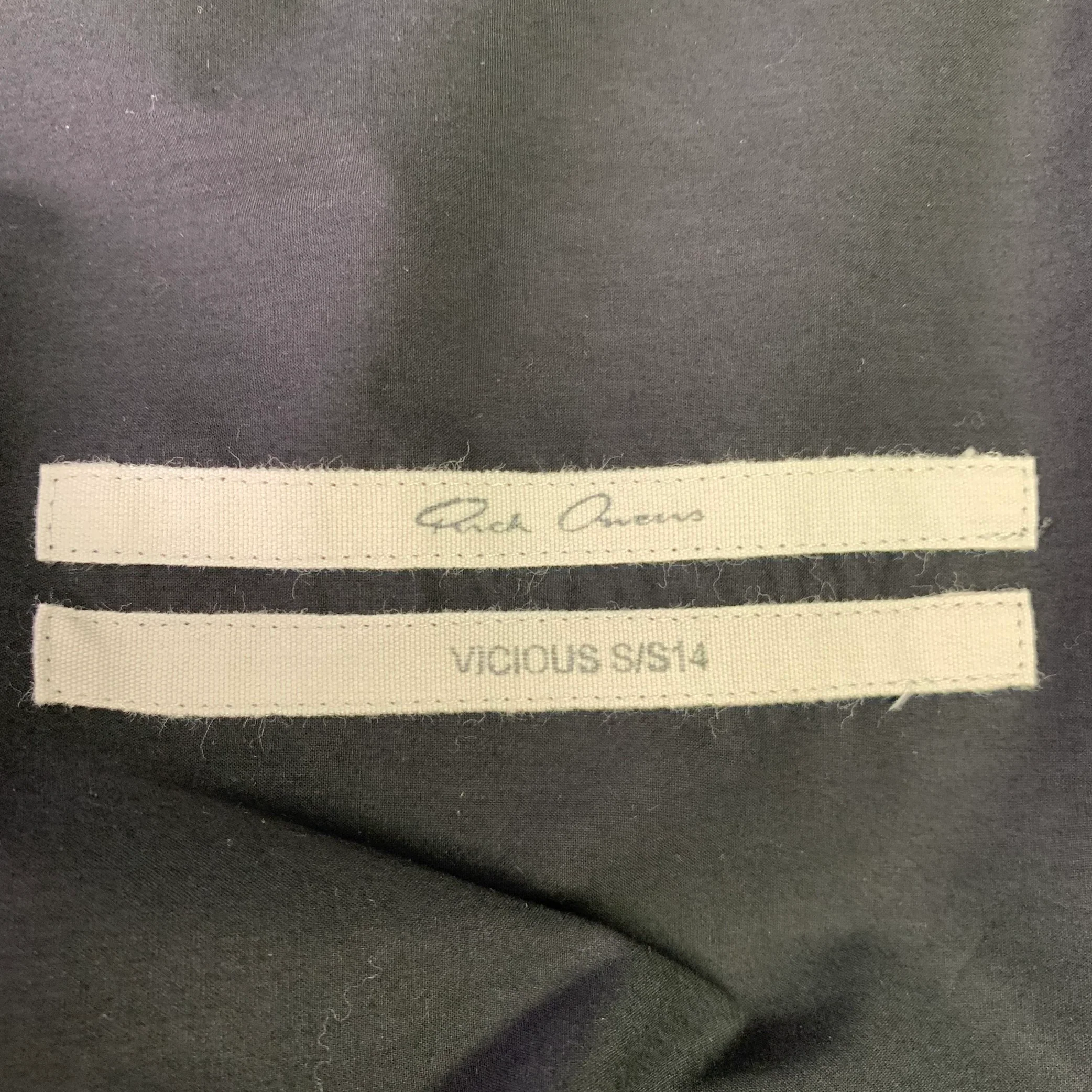 RICK OWENS SS14 Size M Vicious Black Cotton Long Sleeve Shirt - Image 6