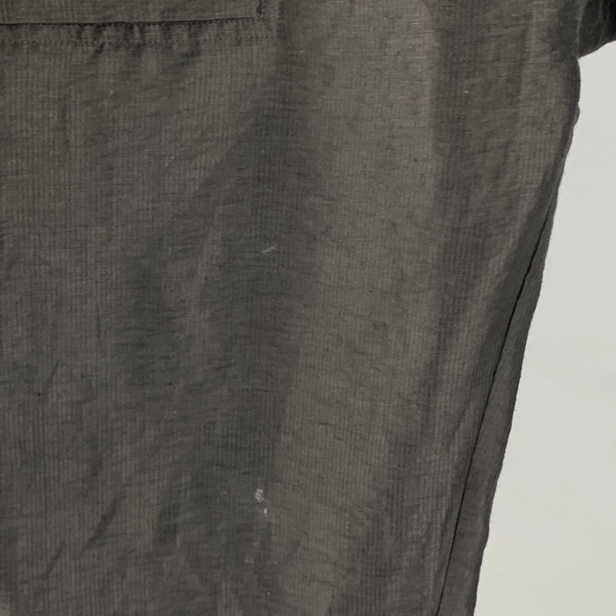 RICK OWENS SS23 Size 34 Black Textured Linen Nylon Drop-Crotch Casual Pants - Image 3