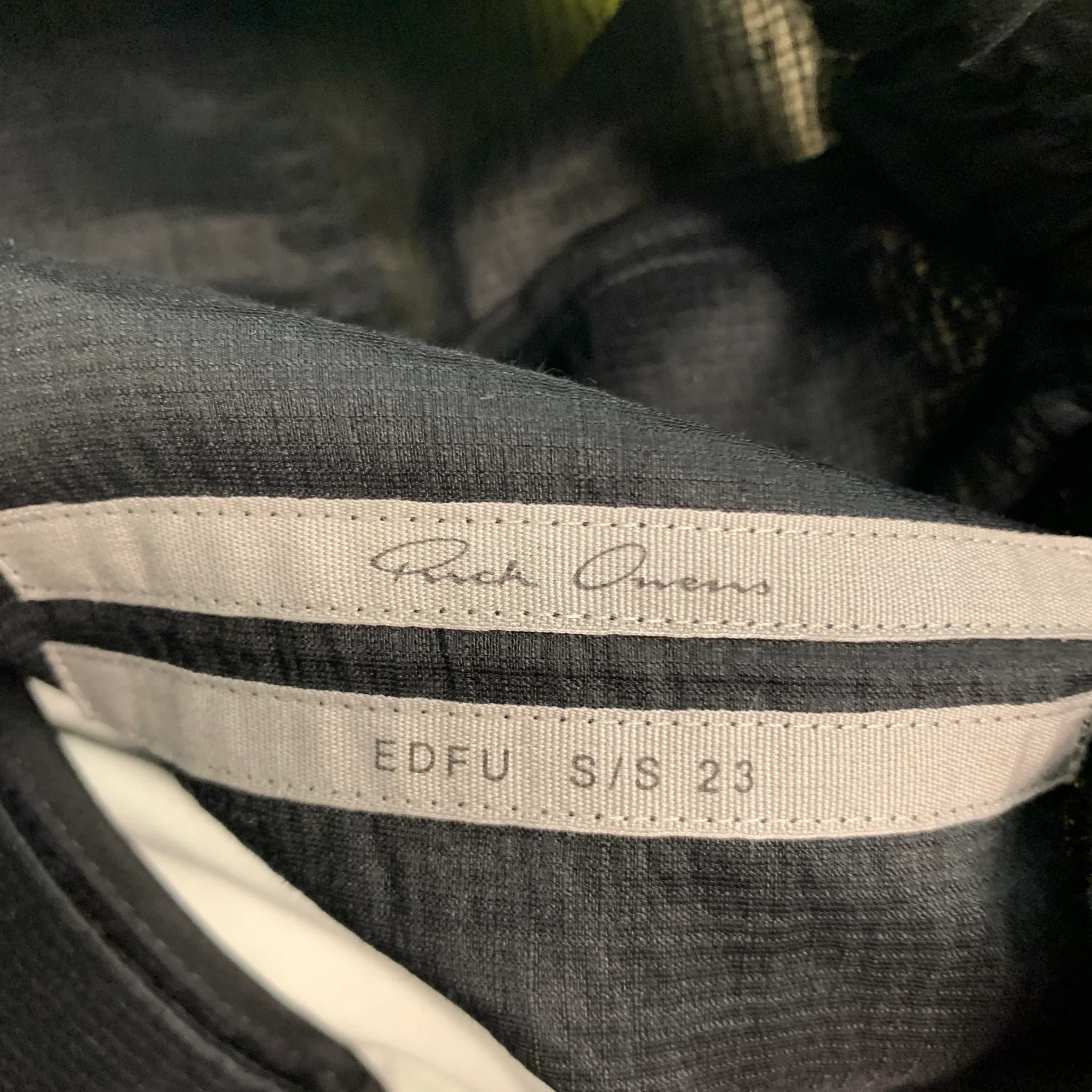 RICK OWENS SS23 Size 34 Black Textured Linen Nylon Drop-Crotch Casual Pants - Image 5