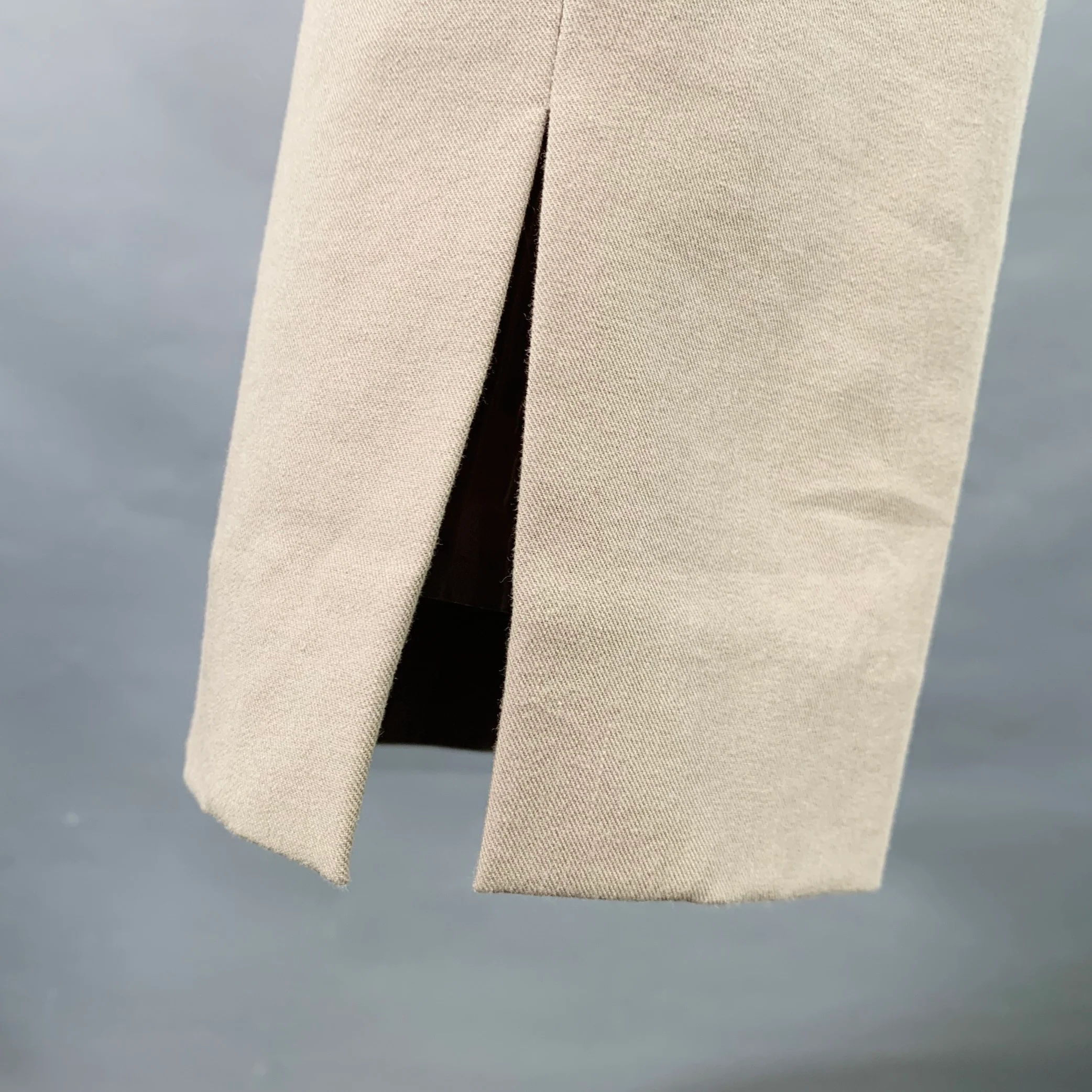 RIVAMONTI Size 2 Khaki Cotton Blend Narrow Leg Dress Pants - Image 5