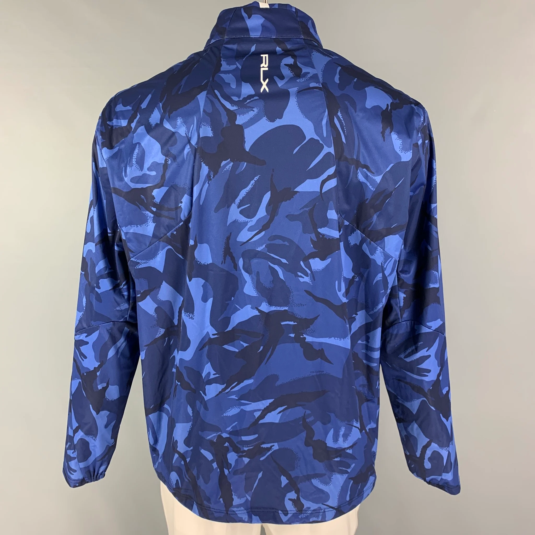 RLX by RALPH LAUREN Size L Blue Camouflage Half Zip Jacket - Image 3