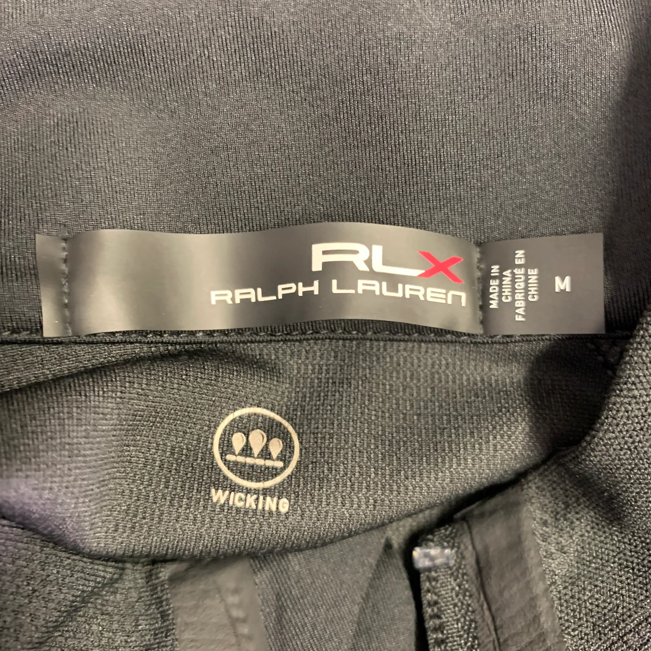 RLX by RALPH LAUREN Size M Black Camouflage Stretchy Half Zip Jacket - Image 5