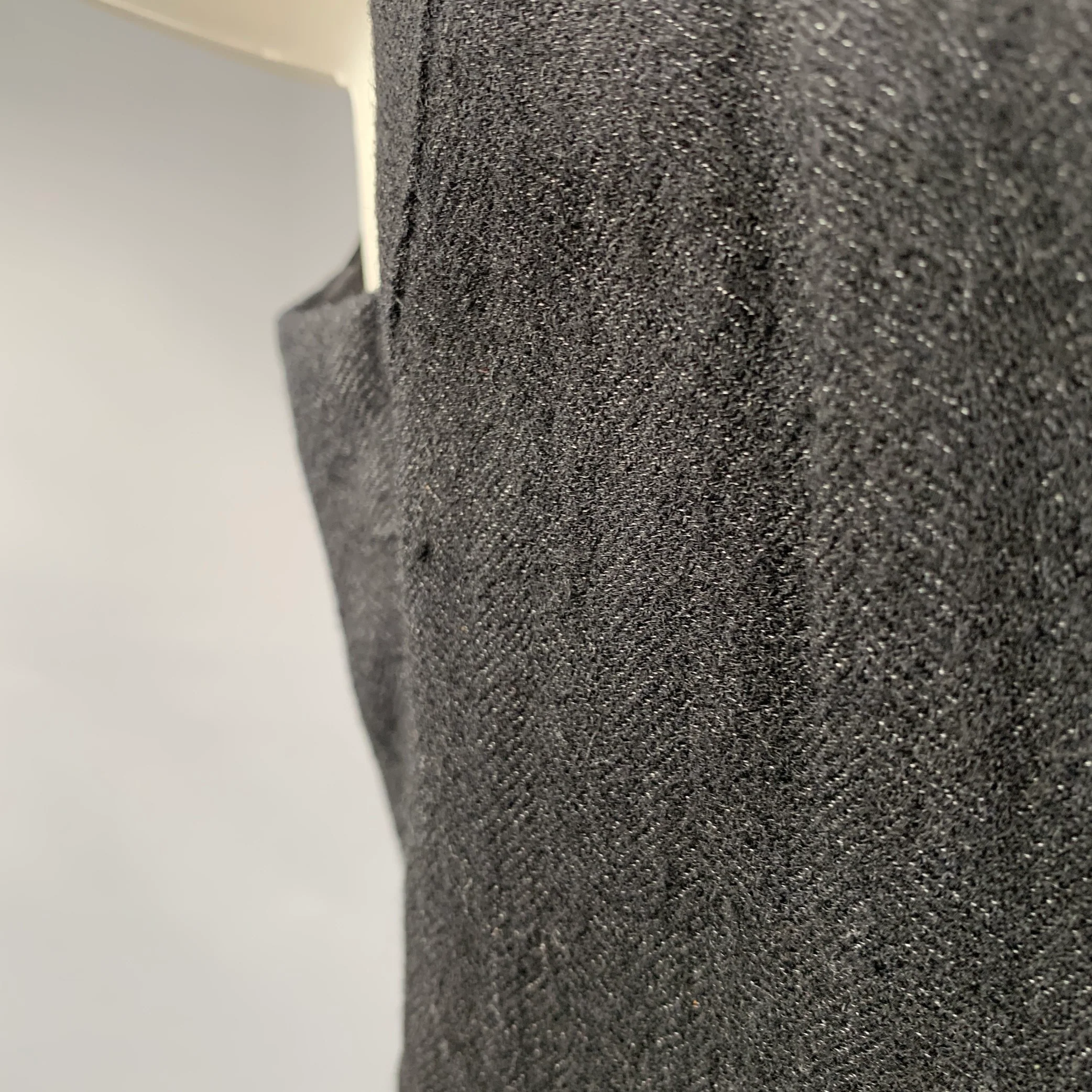 ROBERT GELLER Size M Black Shawl Collar Wool Blend Vest - Image 4