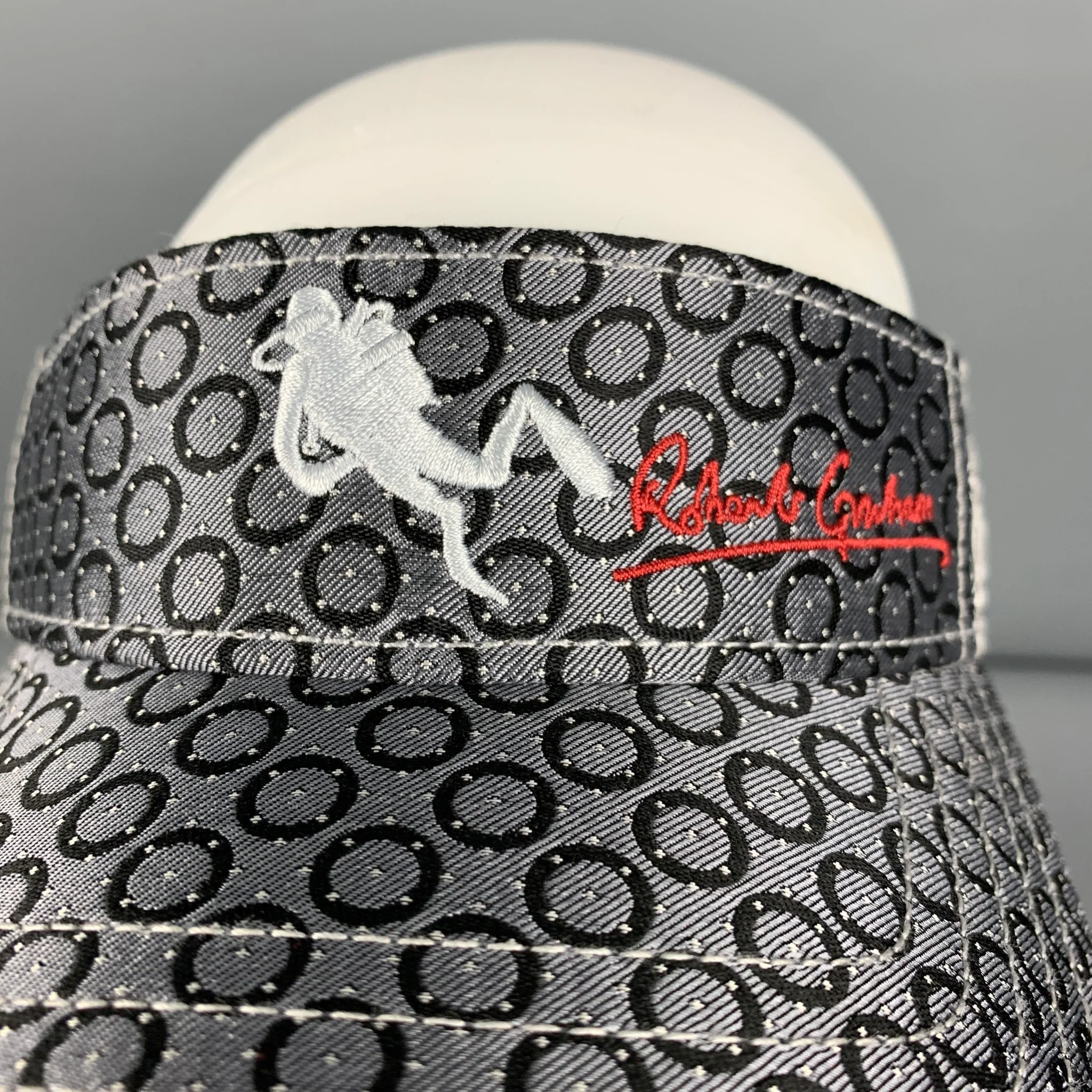 ROBERT GRAHAM Grey Black Circles Silk Hat - Image 3