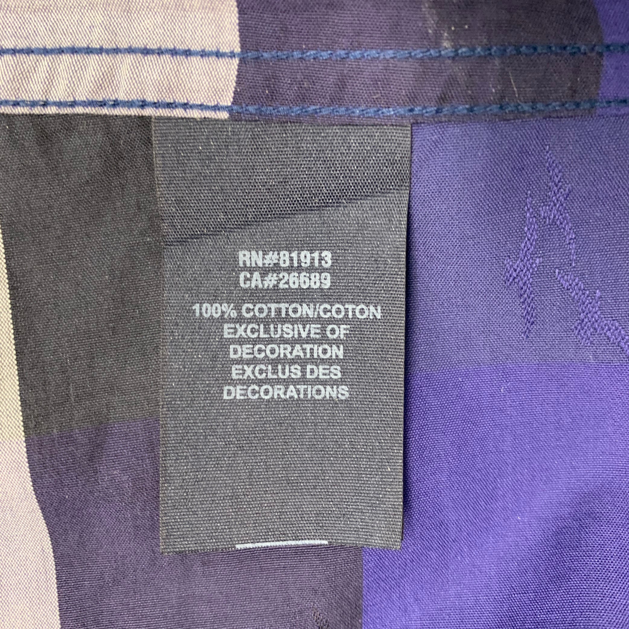 ROBERT GRAHAM Size L Blue Black Grey Stripe Cotton Short Sleeve Shirt - Image 11