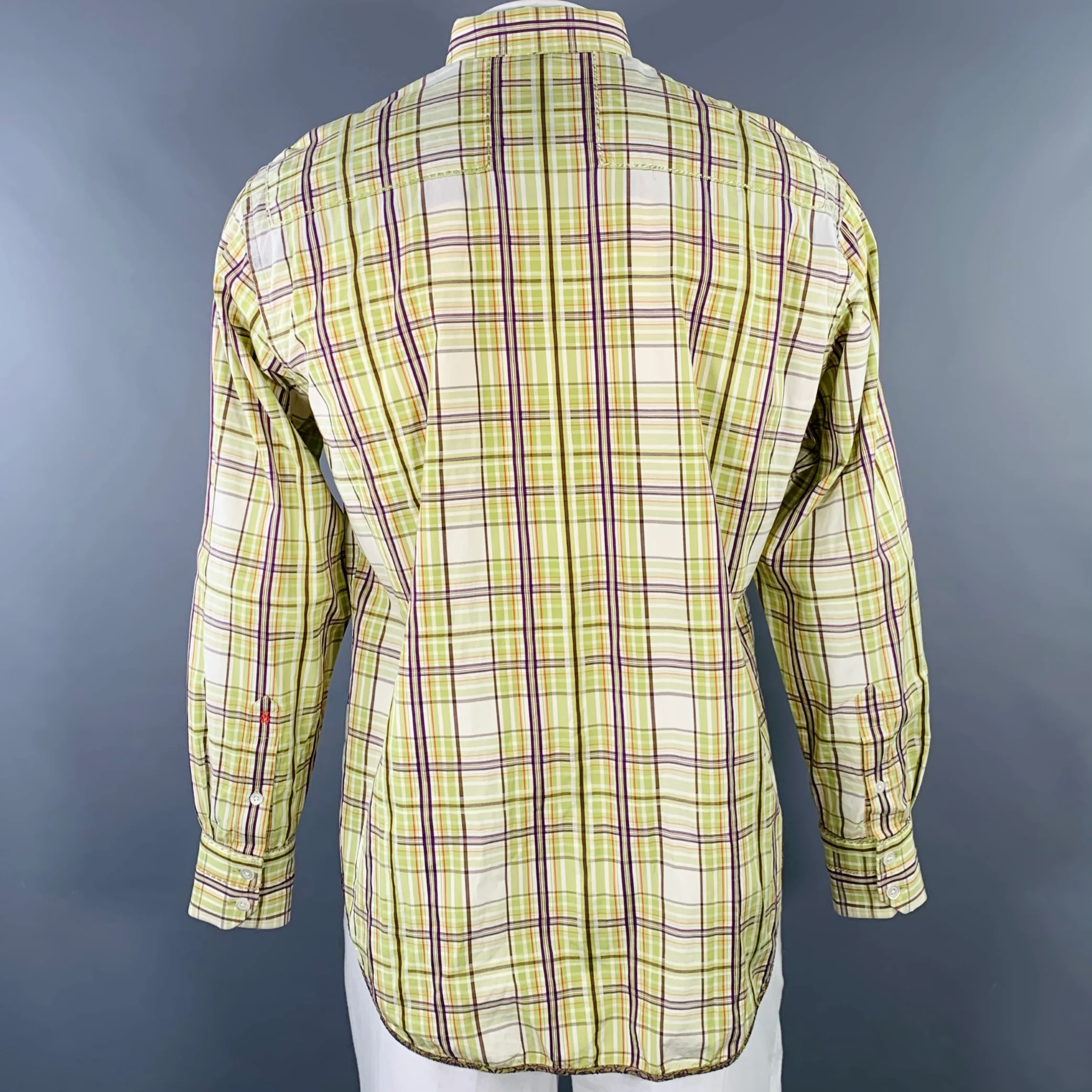 ROBERT GRAHAM Size L Green Multi Color Plaid Embroidered Cotton Long Sleeve Shirt - Image 4