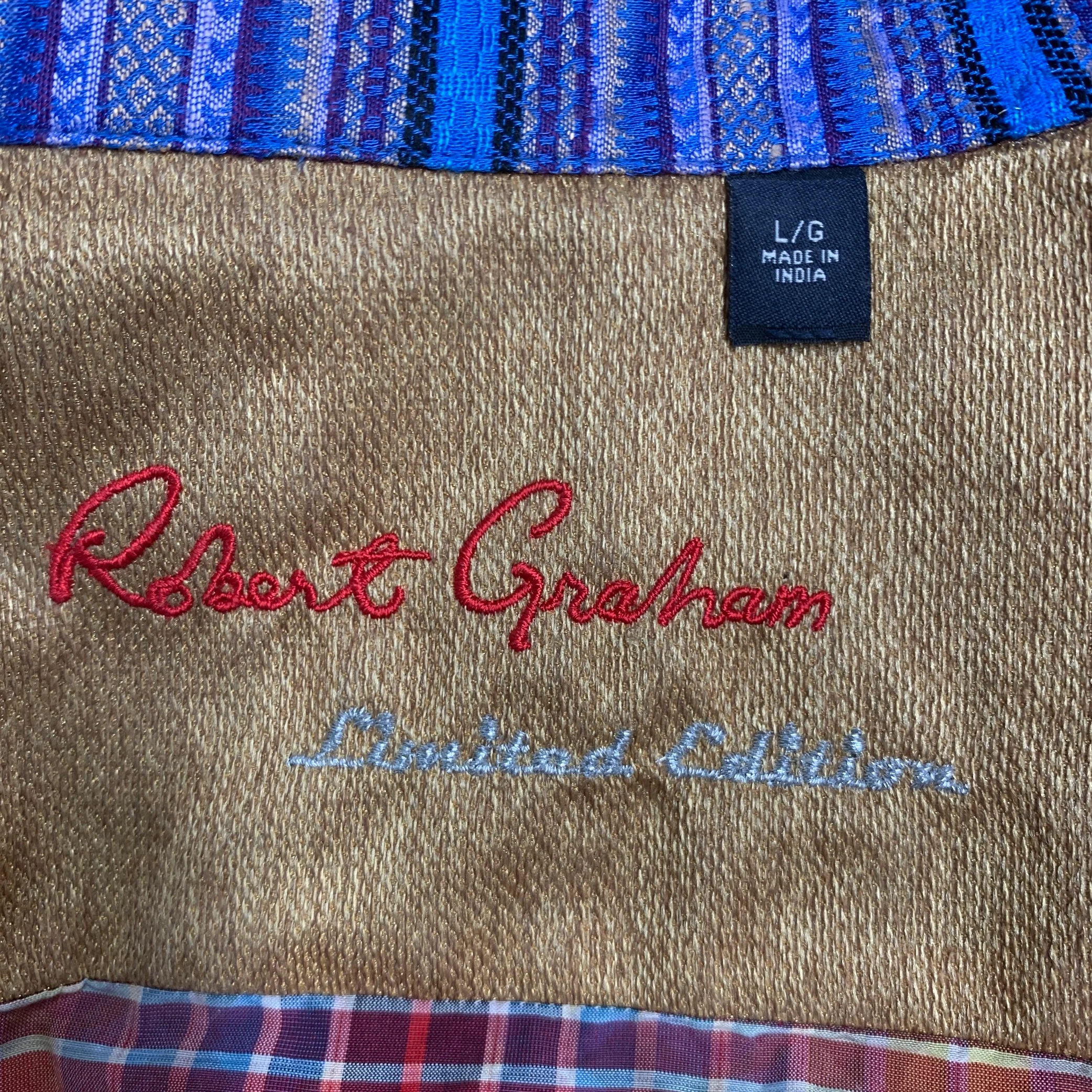 ROBERT GRAHAM Size L Orange Multi Color Plaid Cotton Long Sleeve Shirt - Image 6