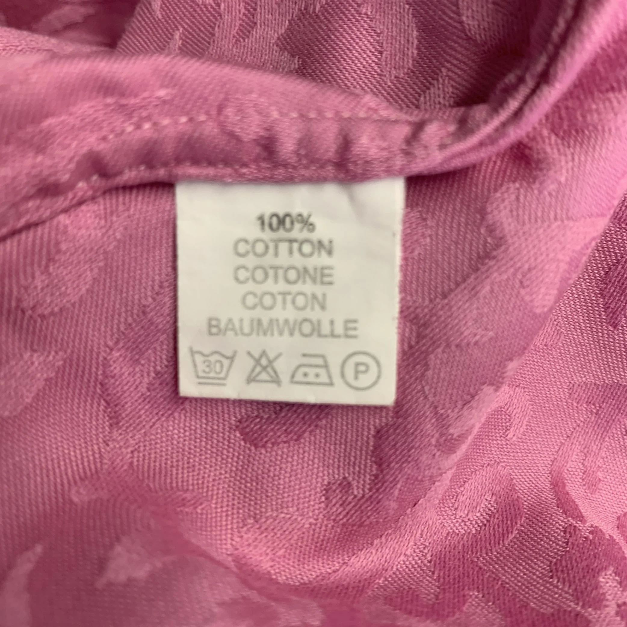 ROBERT GRAHAM Size L Pink Jacquard Cotton Button Up Long Sleeve Shirt - Image 6