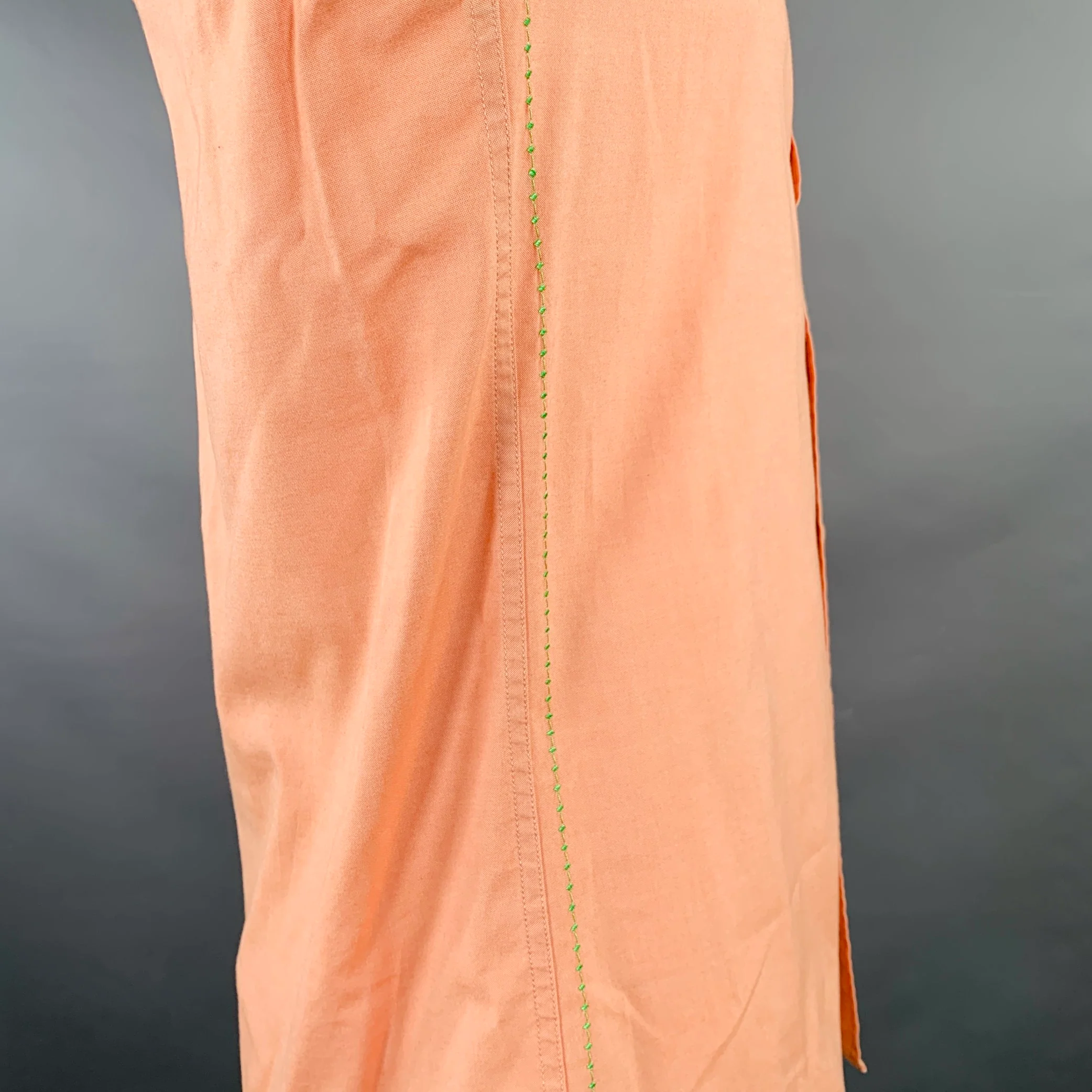 ROBERT GRAHAM Size L Pink Peach Embroidery Cotton Long Sleeve Shirt - Image 5