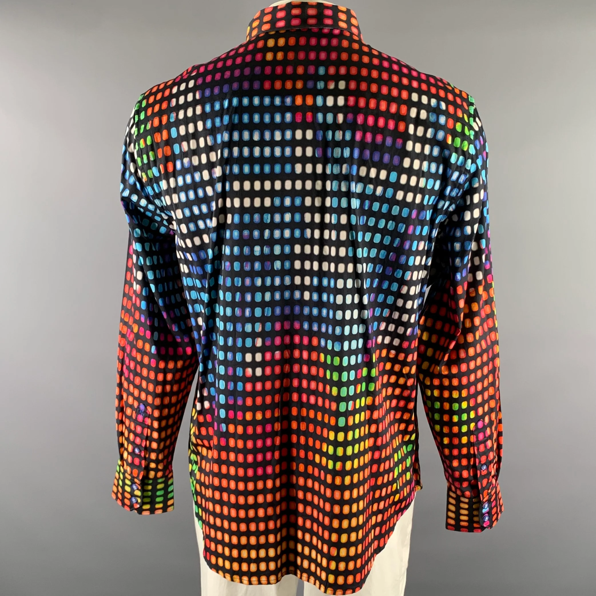 ROBERT GRAHAM Size XXL Black Polka Dot Cotton Long Sleeve Shirt - Image 4