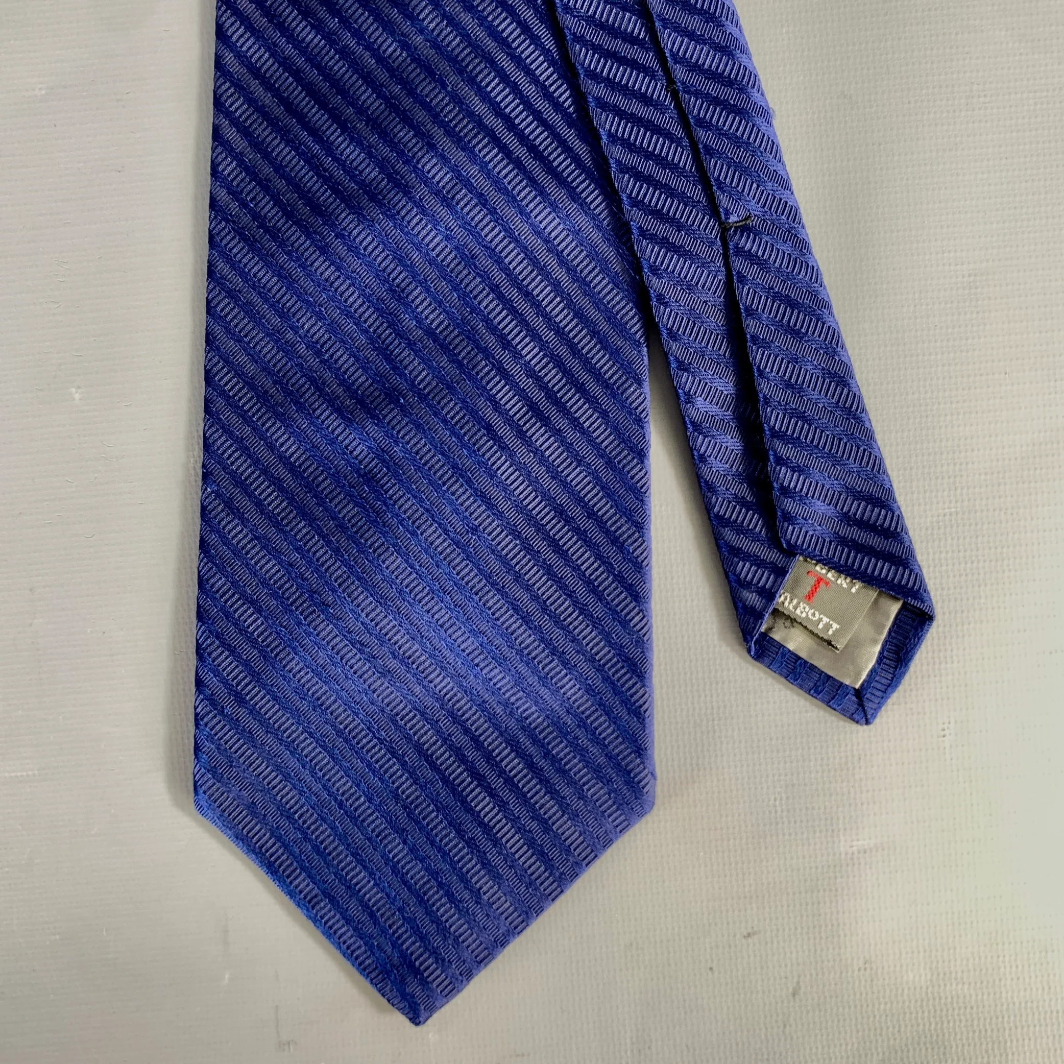 ROBERT TALBOTT Navy Stripe Silk Tie