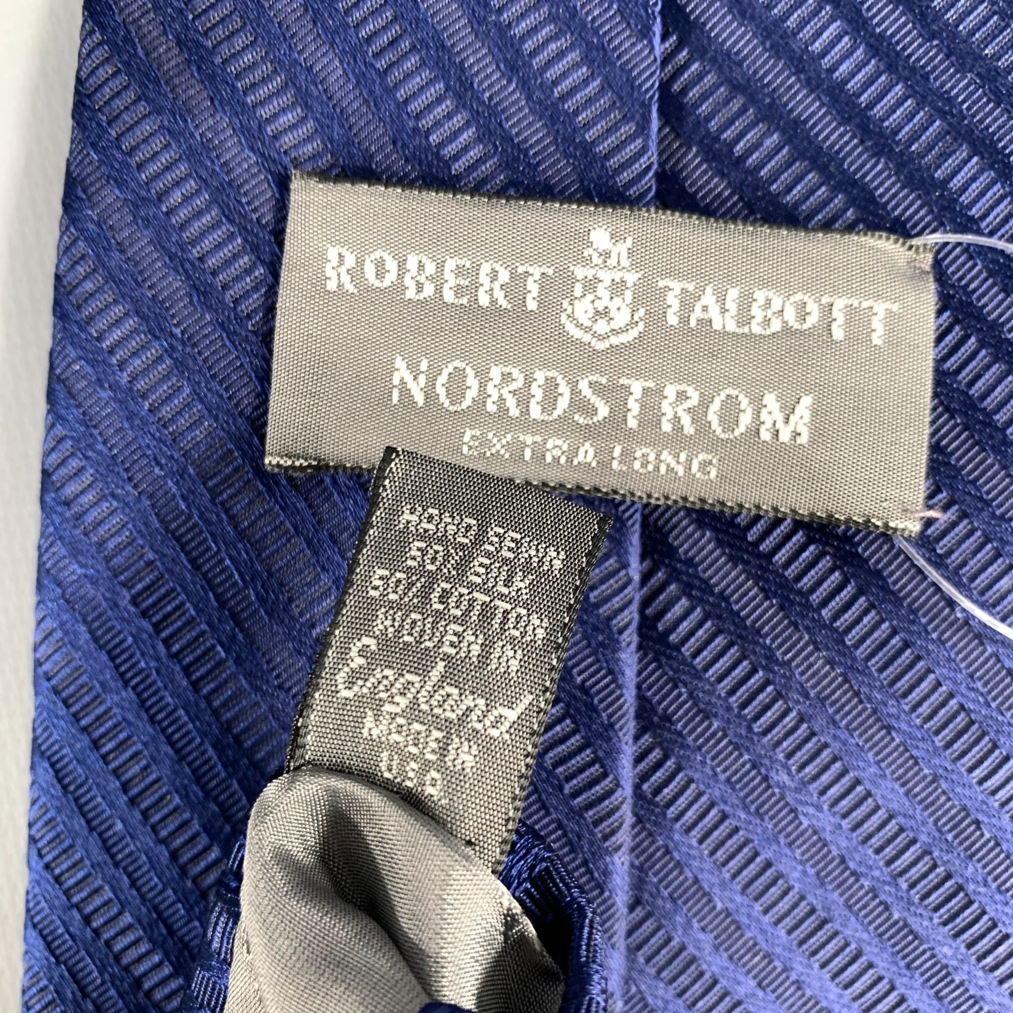 ROBERT TALBOTT Navy Stripe Silk Tie - Image 3