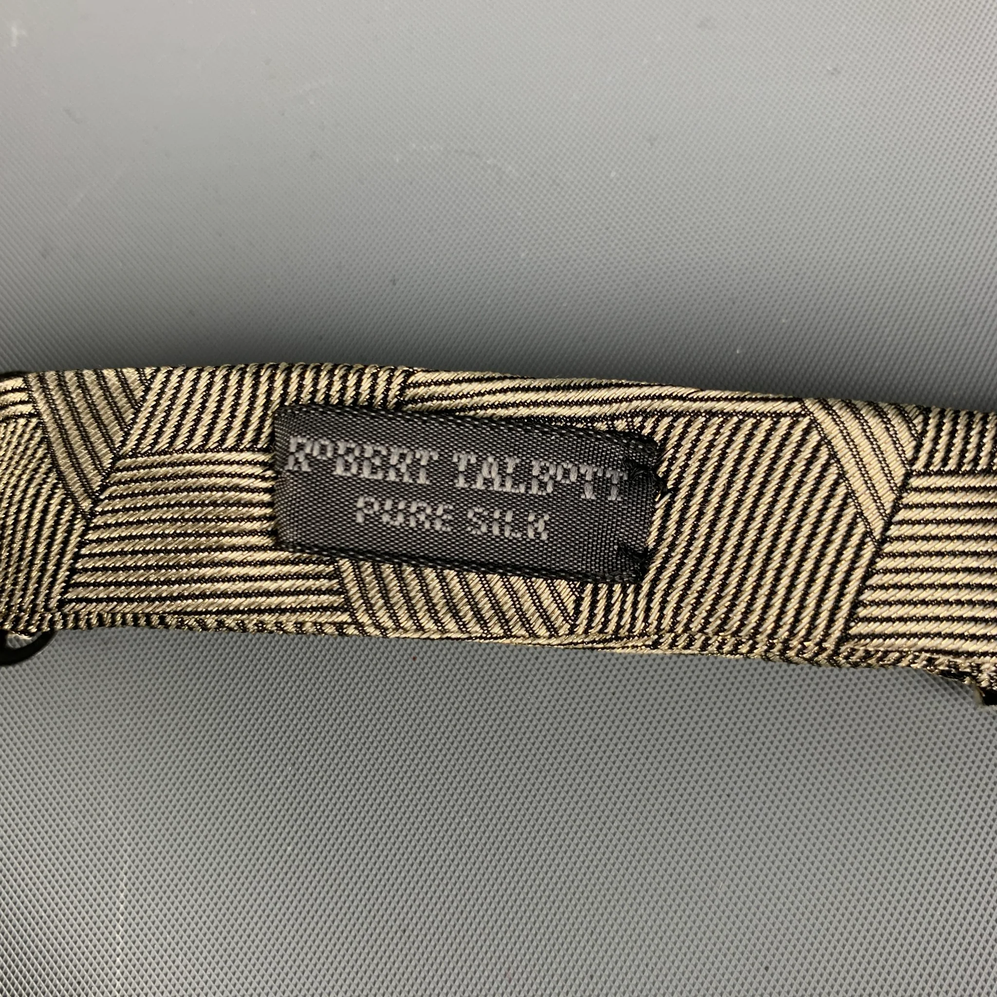 ROBERT TALBOTT Silver Black Stripe Silk Jacquard Cummerbund - Image 5