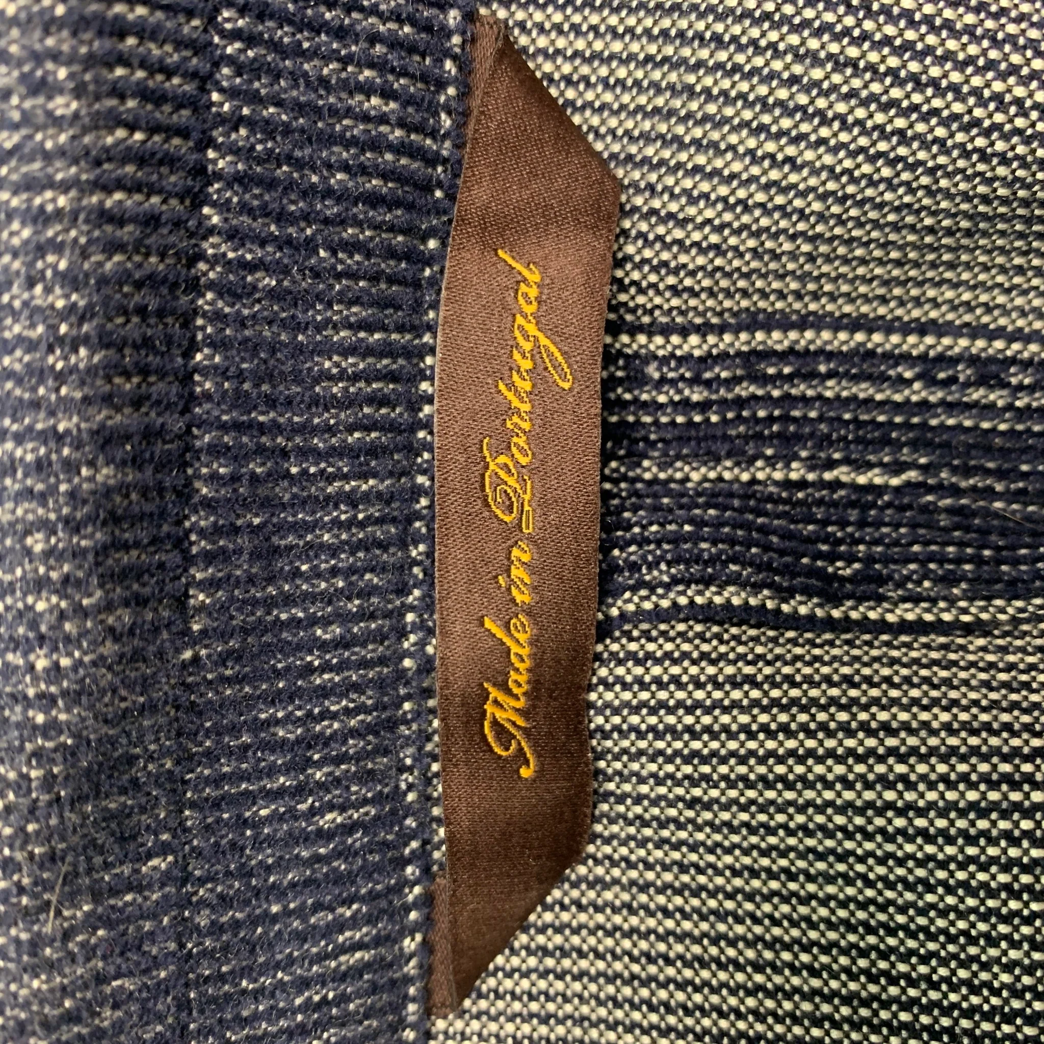 ROBERT TALBOTT Size L Navy White Corduroy Silk Cashmere Jacket - Image 4