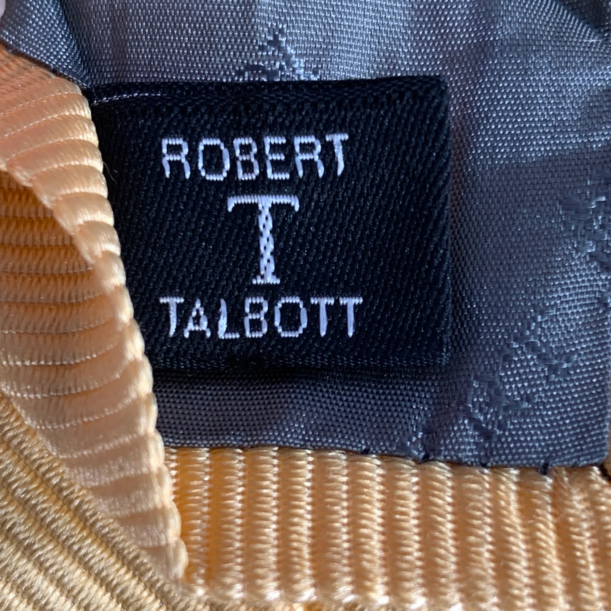 ROBERT TALBOTT Yellow Gold Stripe Silk Tie - Image 4