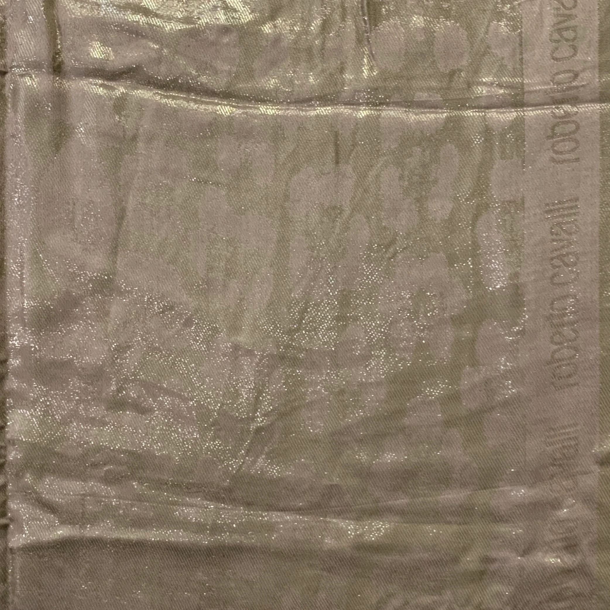 ROBERTO CAVALLI Silver Olive Marbled Modal Blend Jacquard Scarf Shawl - Image 3