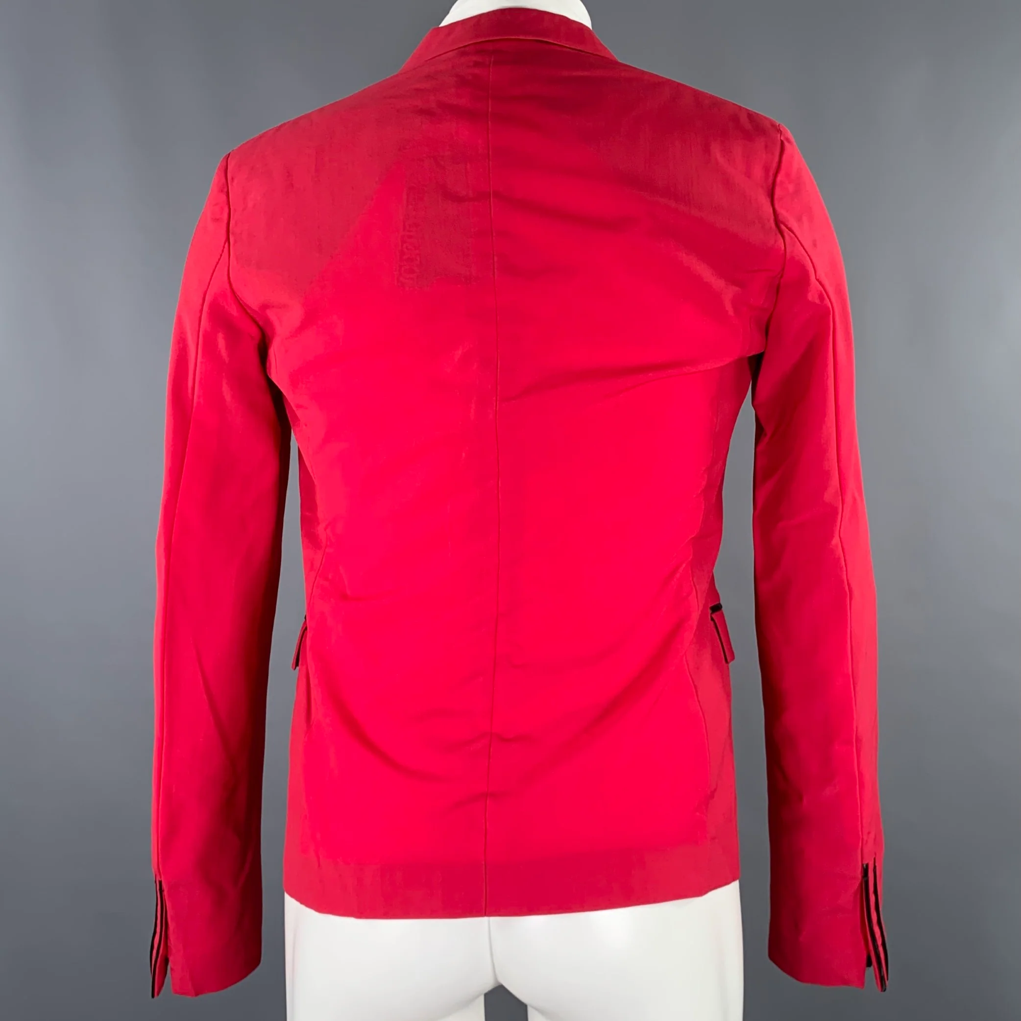 ROBERTO CAVALLI Size 38 Red Raspberry Wool Blend Sport Coat - Image 4