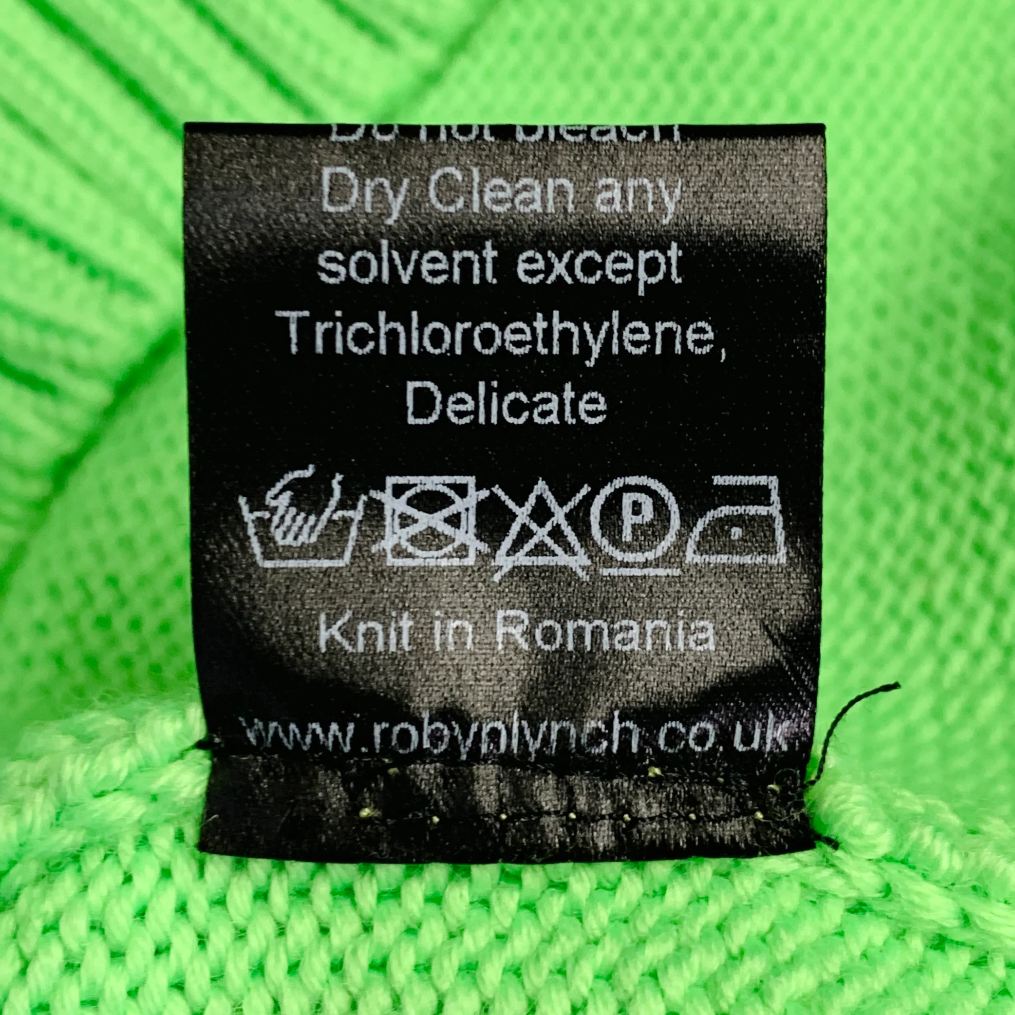 ROBYN LYNCH Size S Neon Green Merino Wool Cashmere Crew Neck Sweater - Image 9
