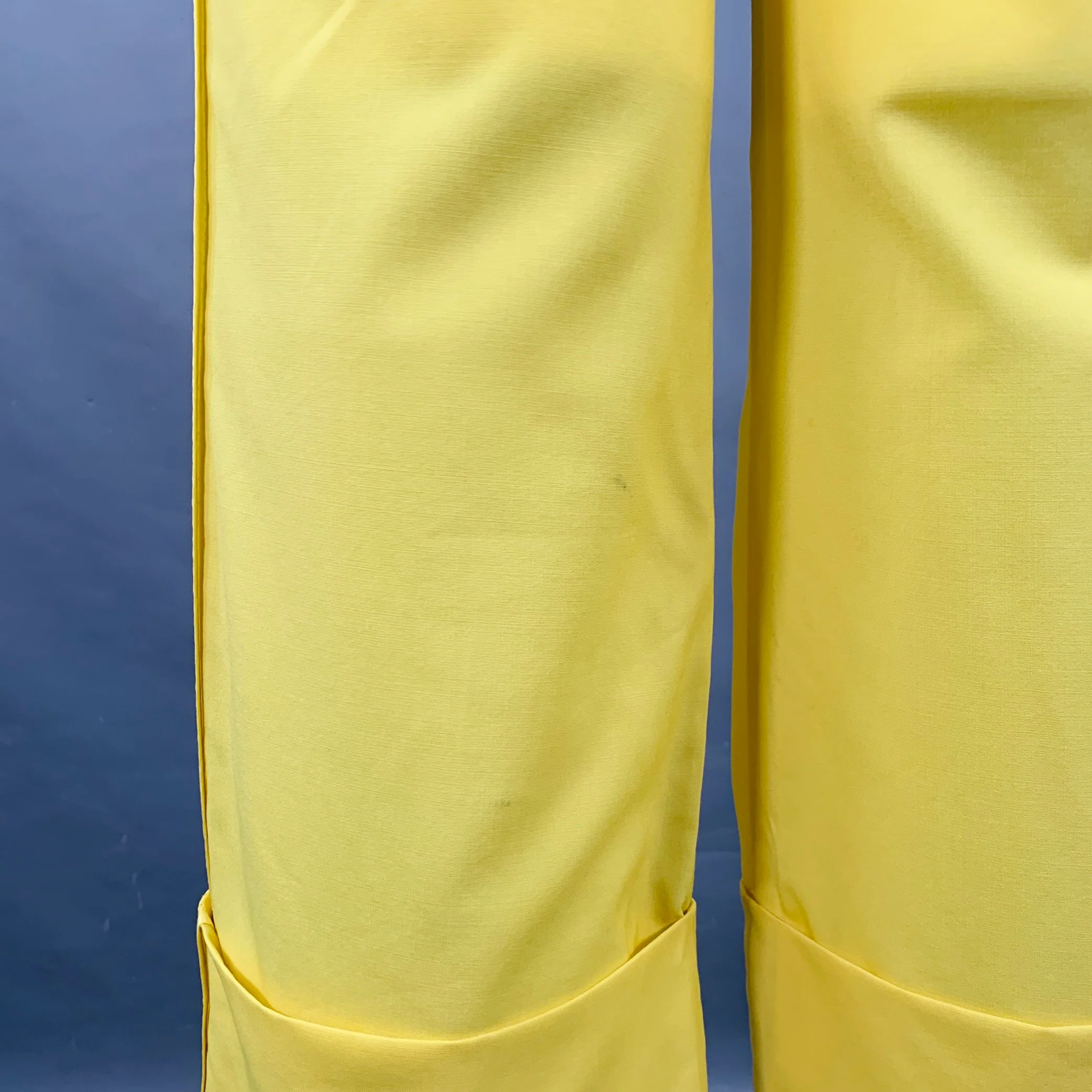 ROCHAS Size 10 Neon Yellow Wool Cuff Casual Pants - Image 4