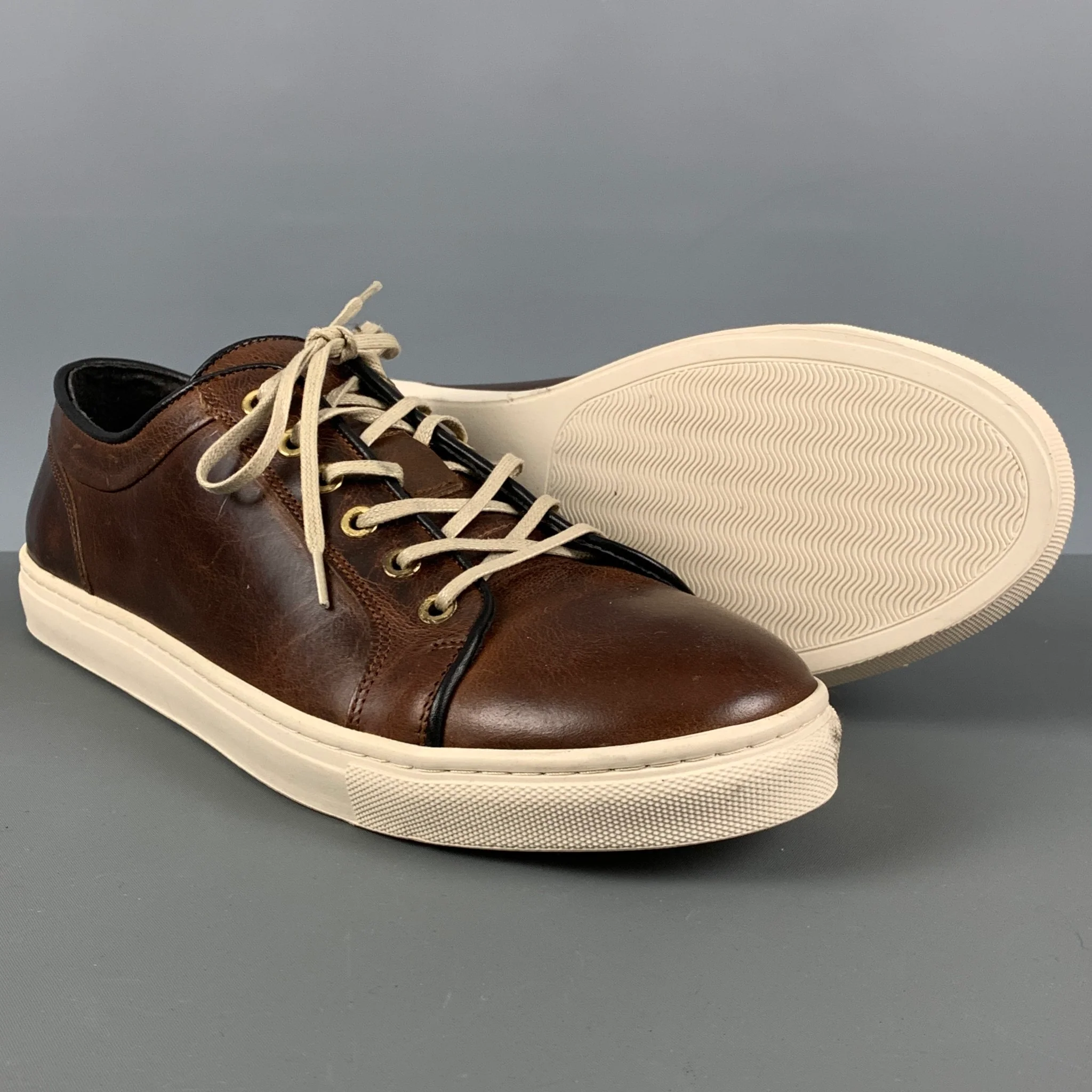 RODD & GUNN Size 11 Brown Antique Leather Lace Up Sneakers - Image 5