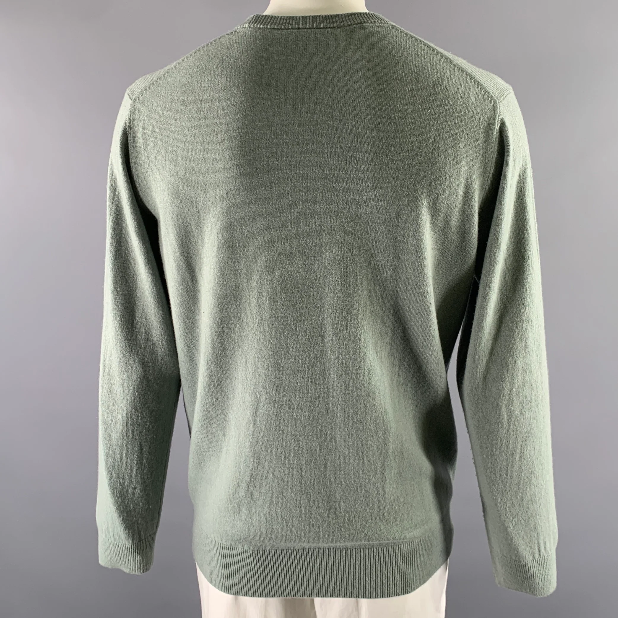 RODD & GUNN Size XL Green Sage Wool Cashmere Crew-Neck Sweater - Image 4