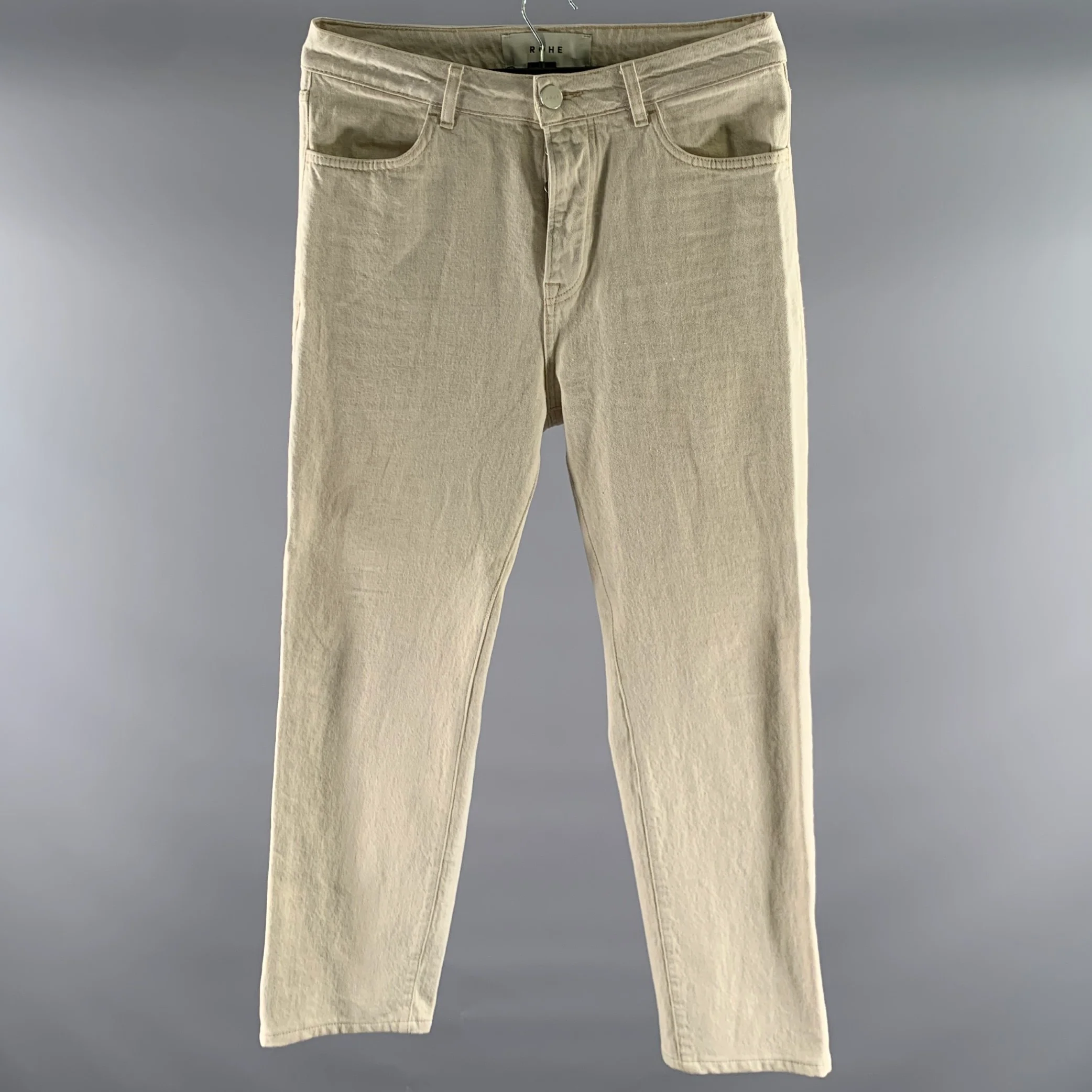 RÓHE Size 30 Cream Tan Hemp Cotton Button Fly Jeans