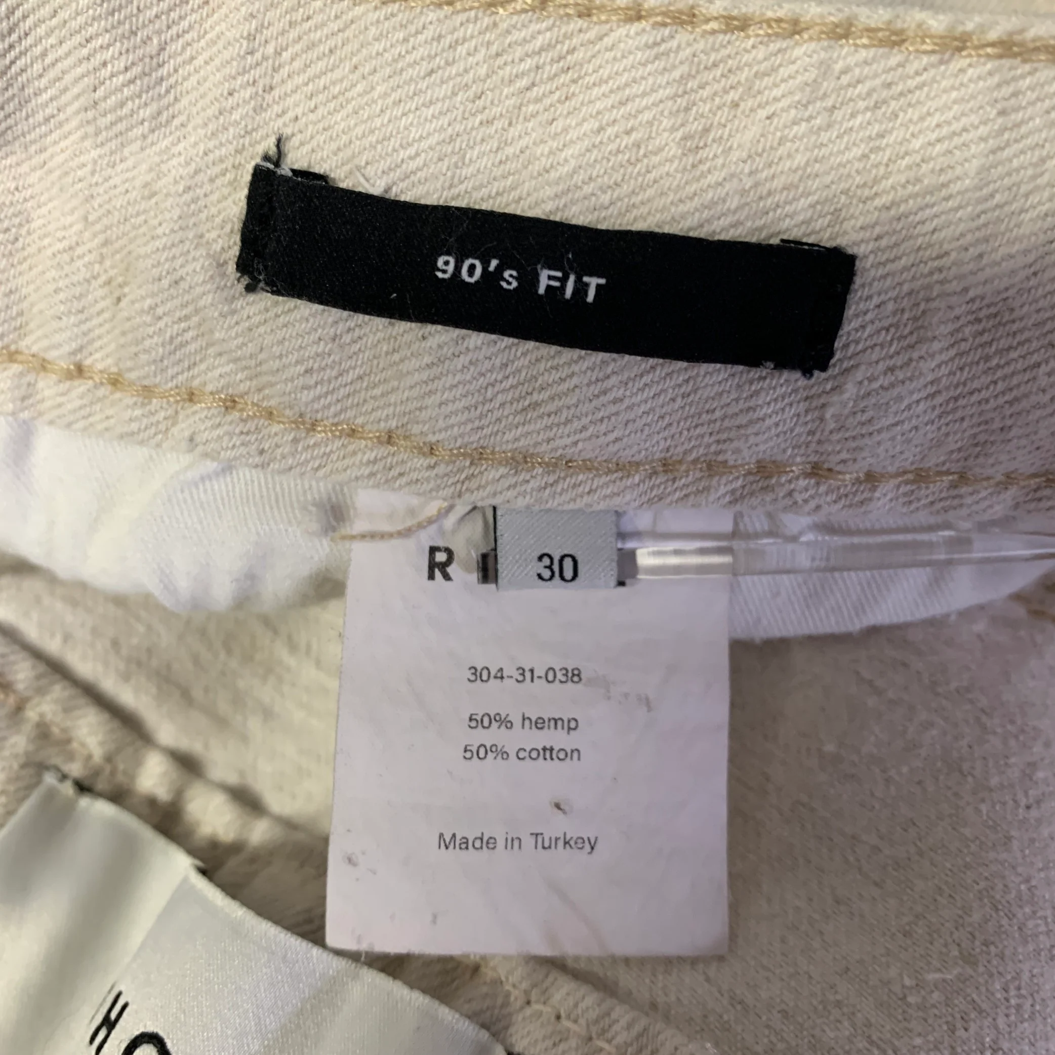 RÓHE Size 30 Cream Tan Hemp Cotton Button Fly Jeans - Image 6