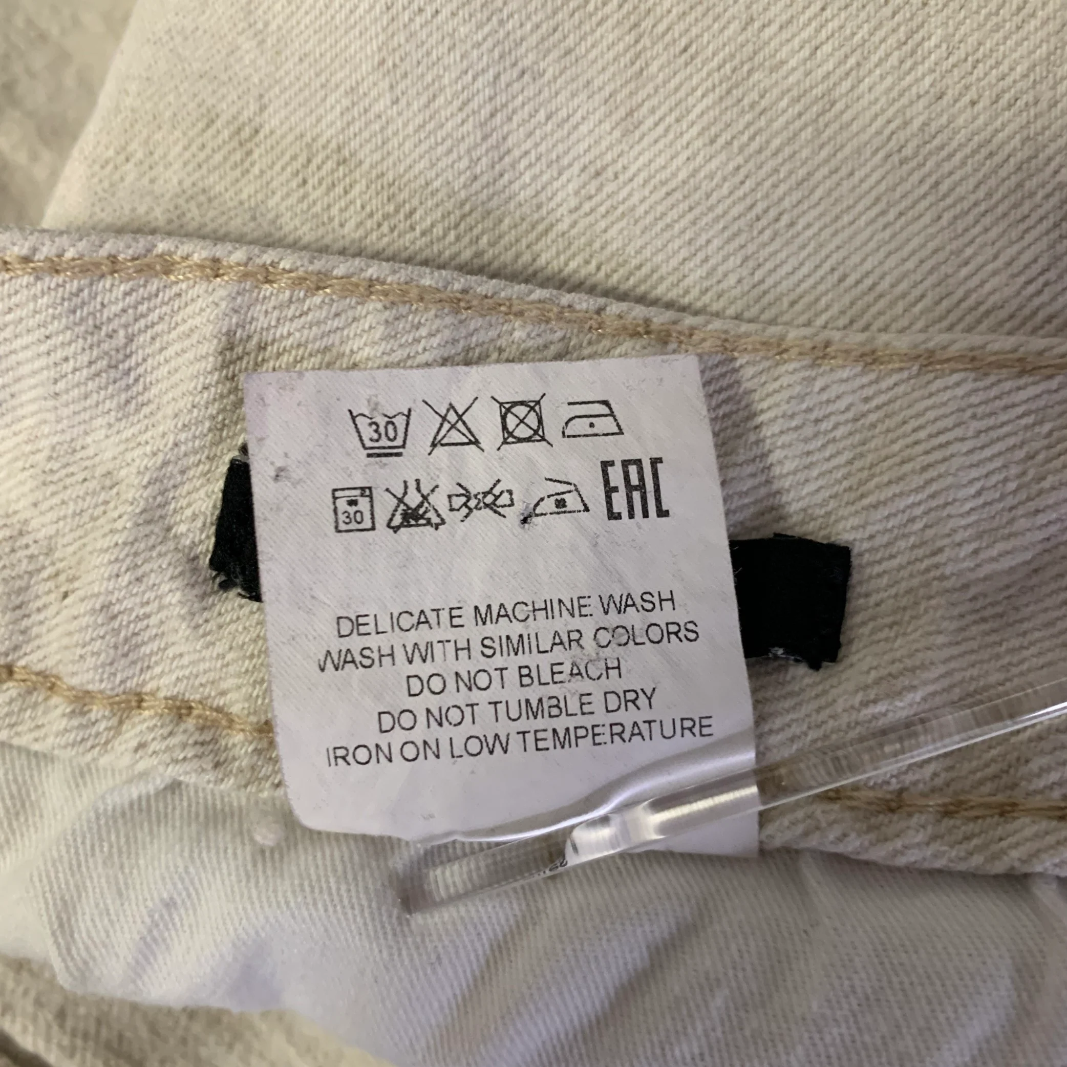 RÓHE Size 30 Cream Tan Hemp Cotton Button Fly Jeans - Image 7