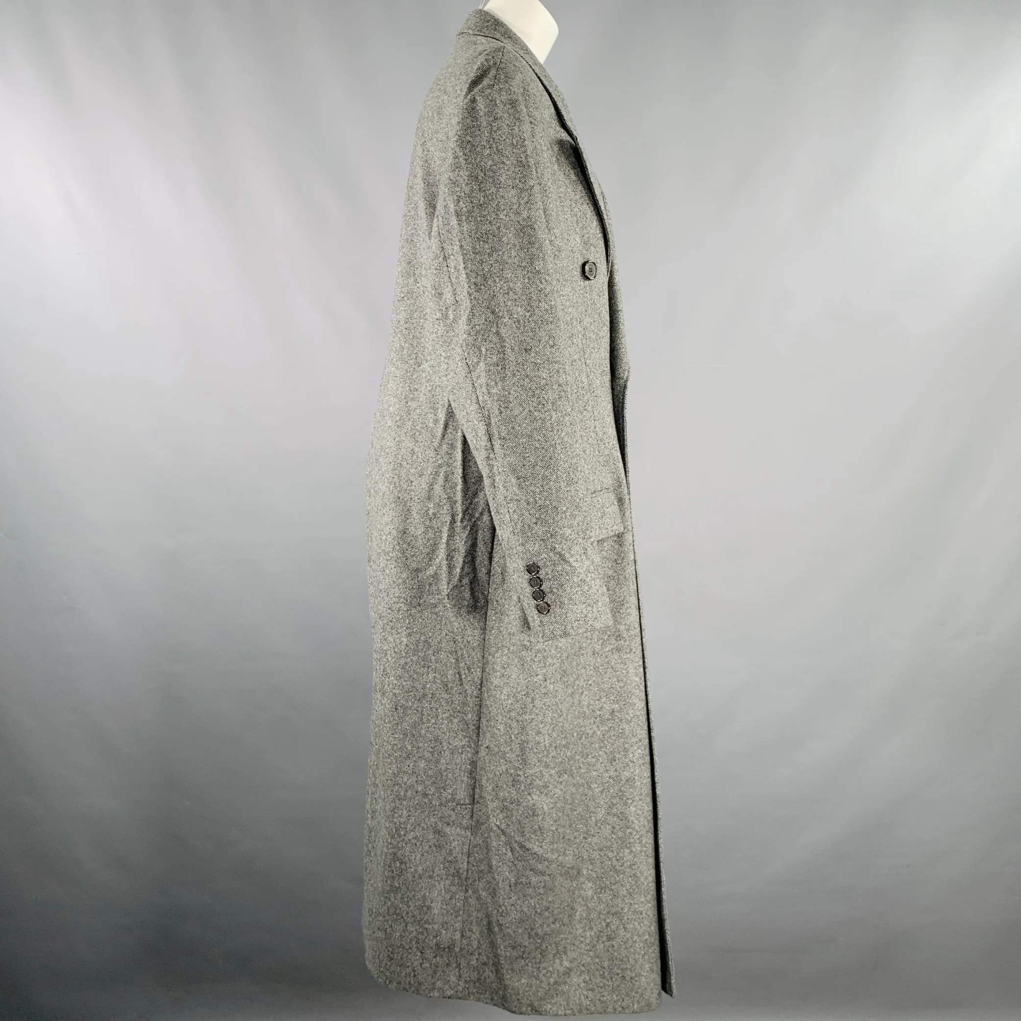 ROKH Size S Grey Wool Tweed Oversized Coat - Image 2