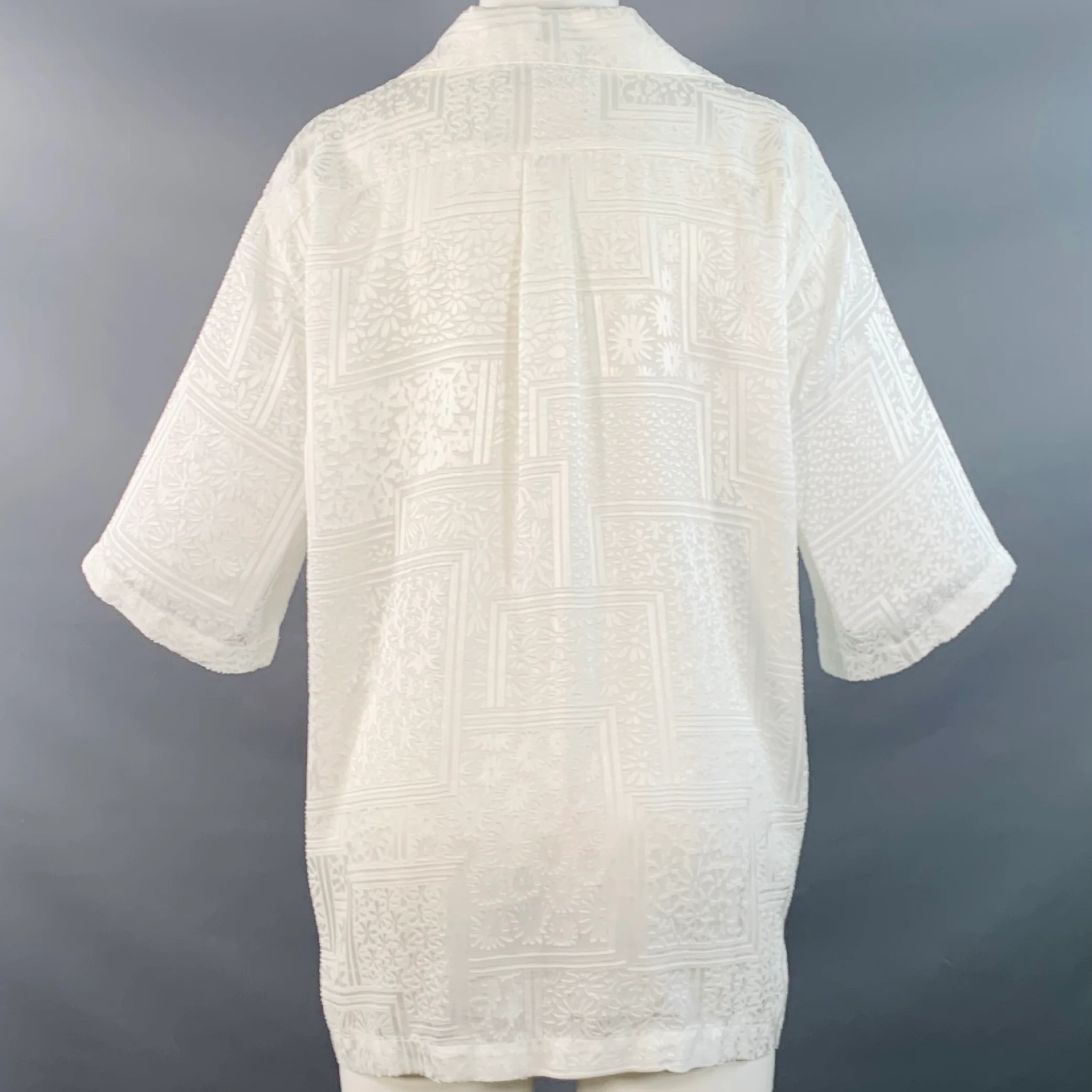 ROTATE Size 8 Avery White Viscose Blend Floral One Pocket Casual Top - Image 4