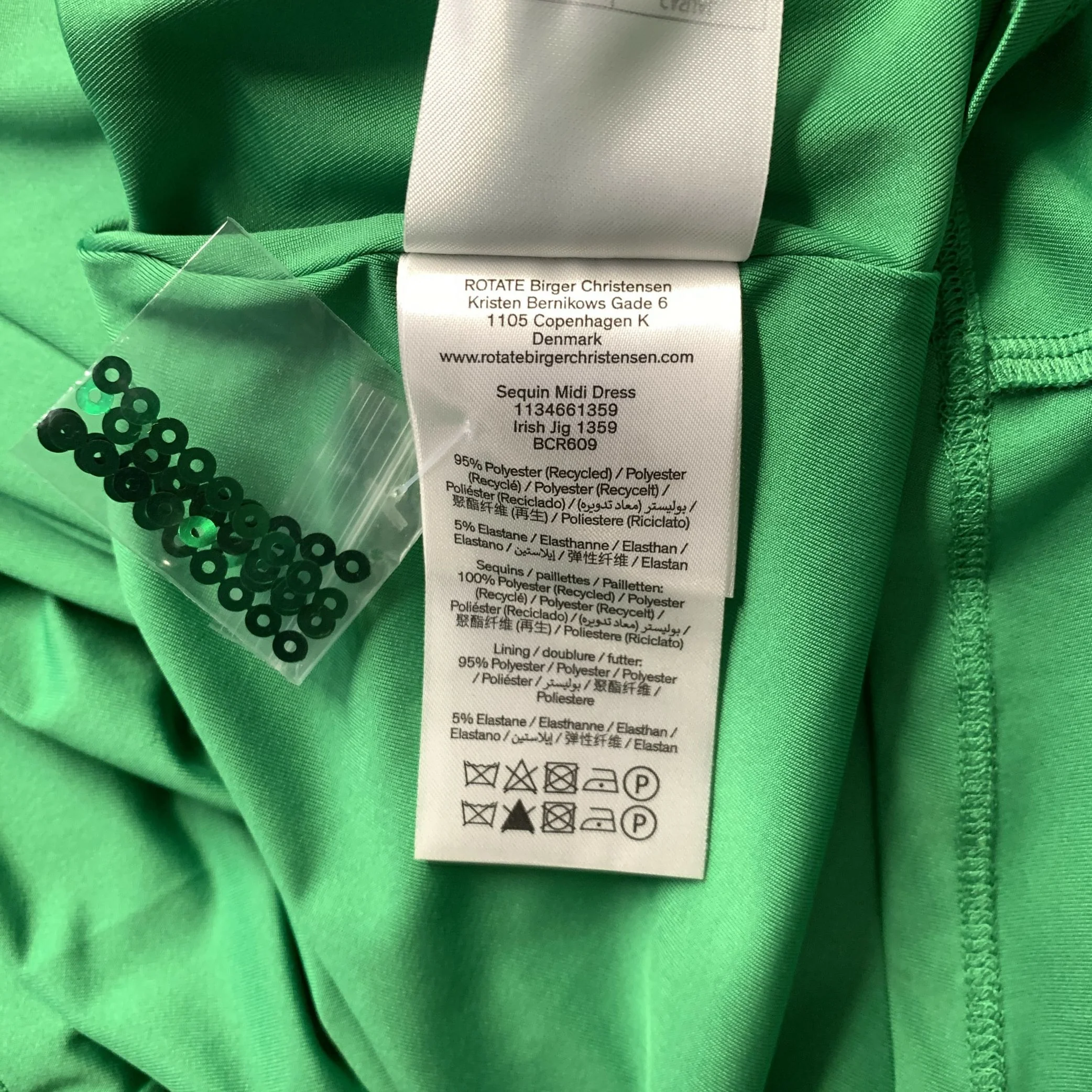 ROTATE Size S Green Polyester Maxi Dress - Image 9