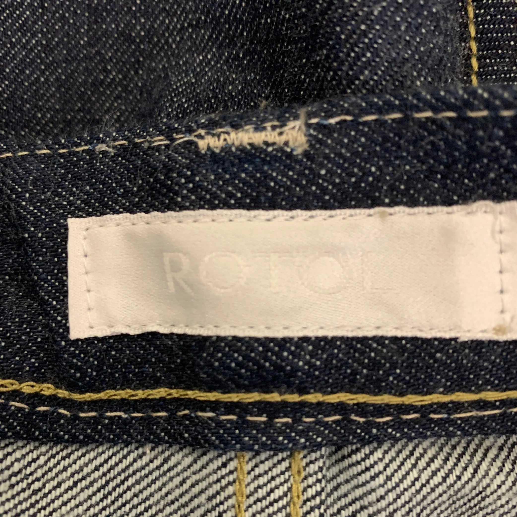 ROTOl Size 32 Navy Contrast Stitch Cotton Flared Jeans - Image 3