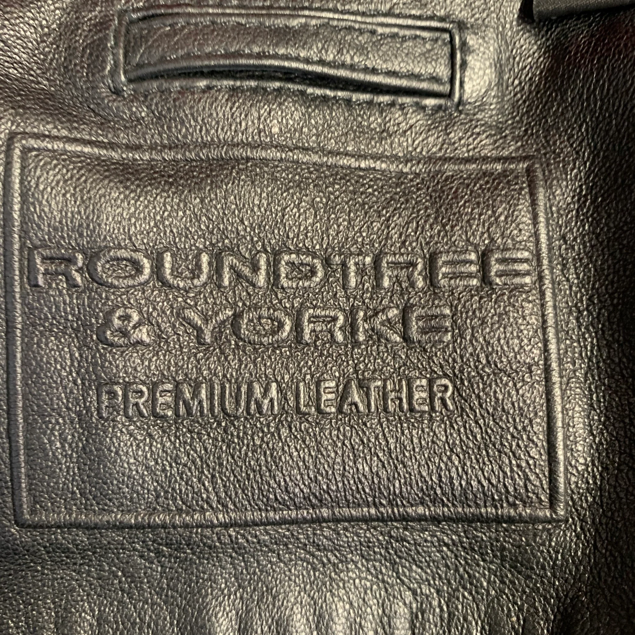 ROUNDTREE & YORKE Size L Black Lambskin Leather Motorcycle Jacket - Image 4