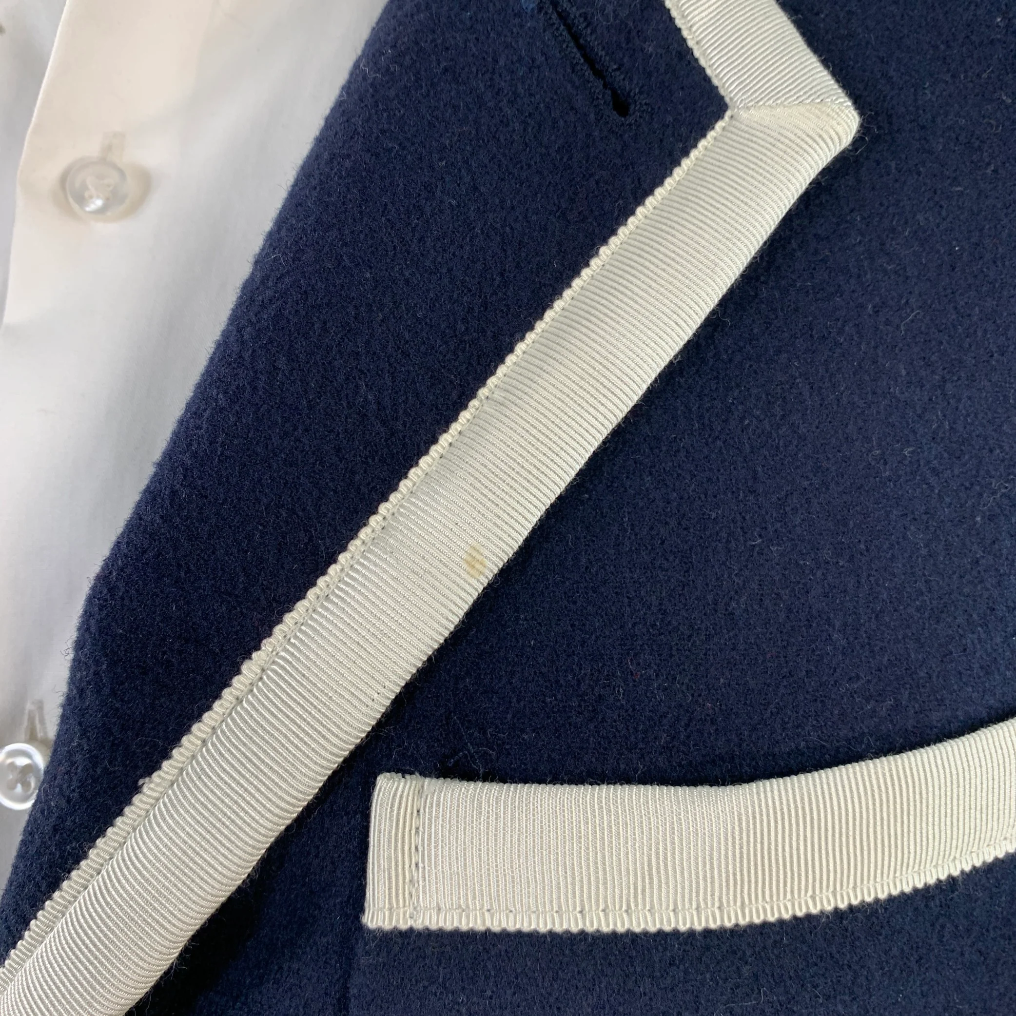 ROWING BLAZERS Size S Navy White Polyester Wool Notch Lapel Sport Coat - Image 6