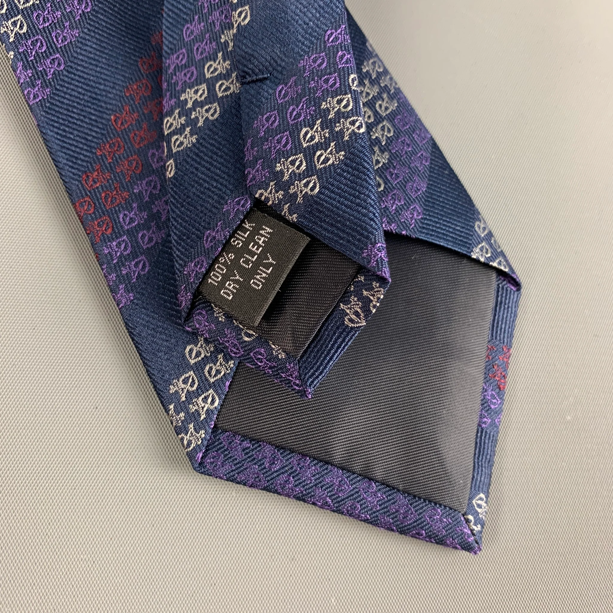 ROZBORA Blue Purple Abstract Silk Tie - Image 3