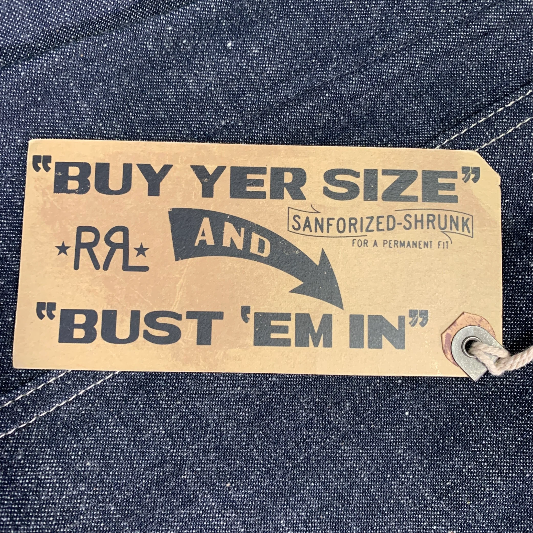 RRL by RALPH LAUREN Limited Edition Size 36 Indigo Contrast Stitch Selvedge Denim Worker Jeans - Image 9
