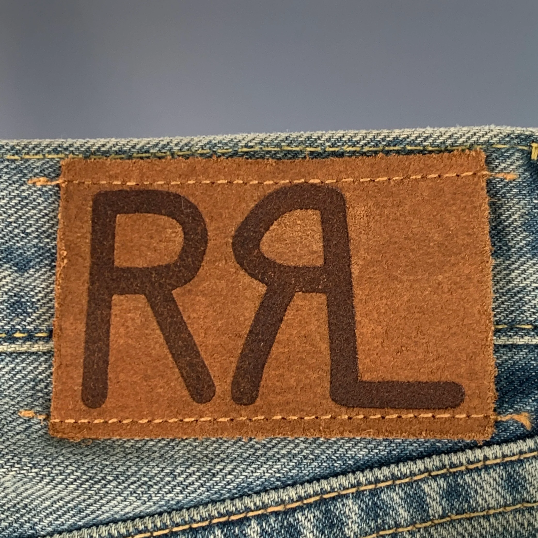 RRL by RALPH LAUREN Size 27 Blue Distressed Cotton Blend Skinny Selvedge Jeans - Image 5