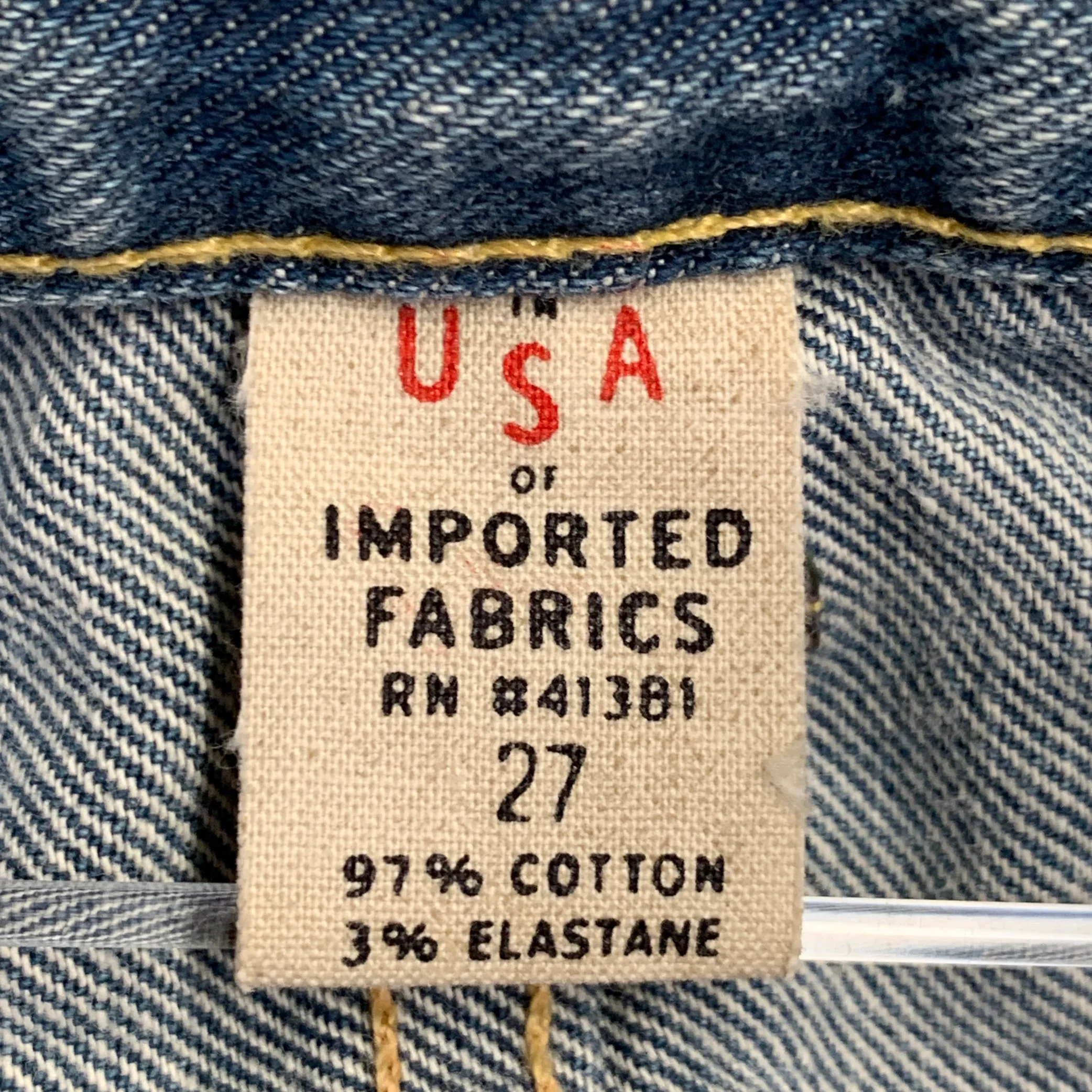 RRL by RALPH LAUREN Size 27 Blue Distressed Cotton Blend Skinny Selvedge Jeans - Image 7