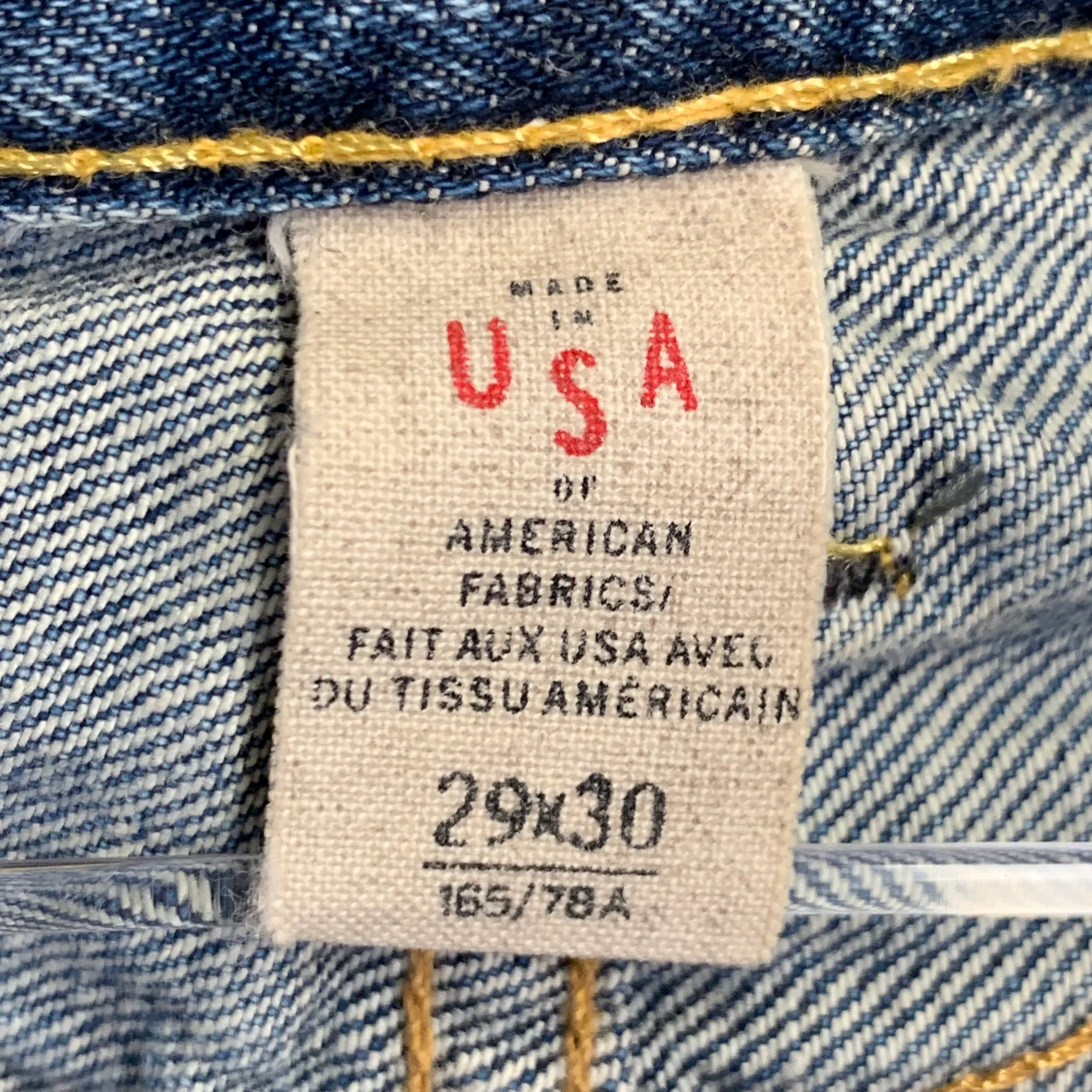RRL by RALPH LAUREN Size 29 Blue Cotton Distressed Straight Button Fly Jeans - Image 9