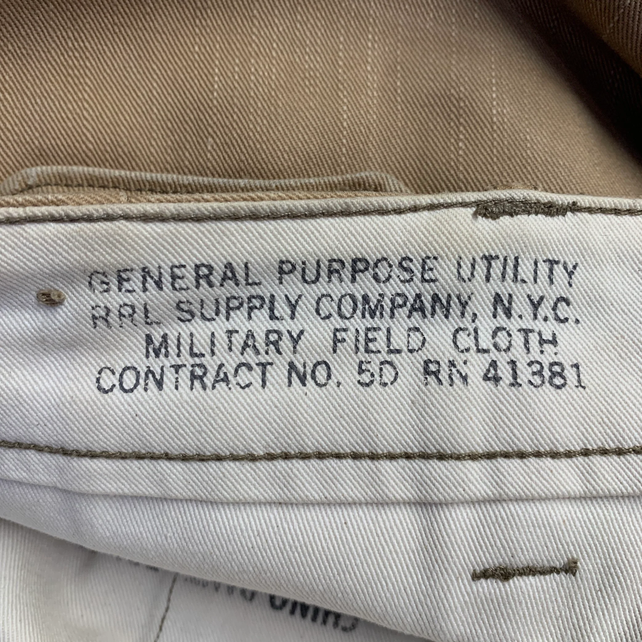 RRL by RALPH LAUREN Size 31 Khaki Cotton Cuffed Straight Button Fly Casual Pants - Image 10