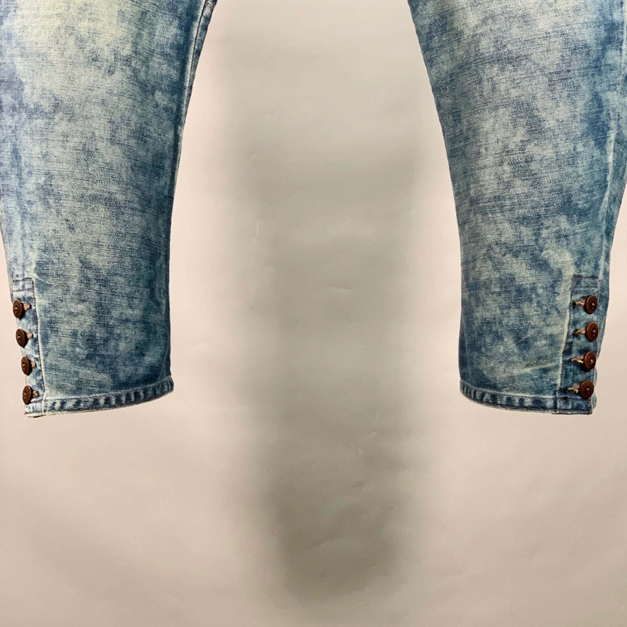 RRL by RALPH LAUREN Size 36 Blue Cotton Cropped Cocoon Jeans - Image 2