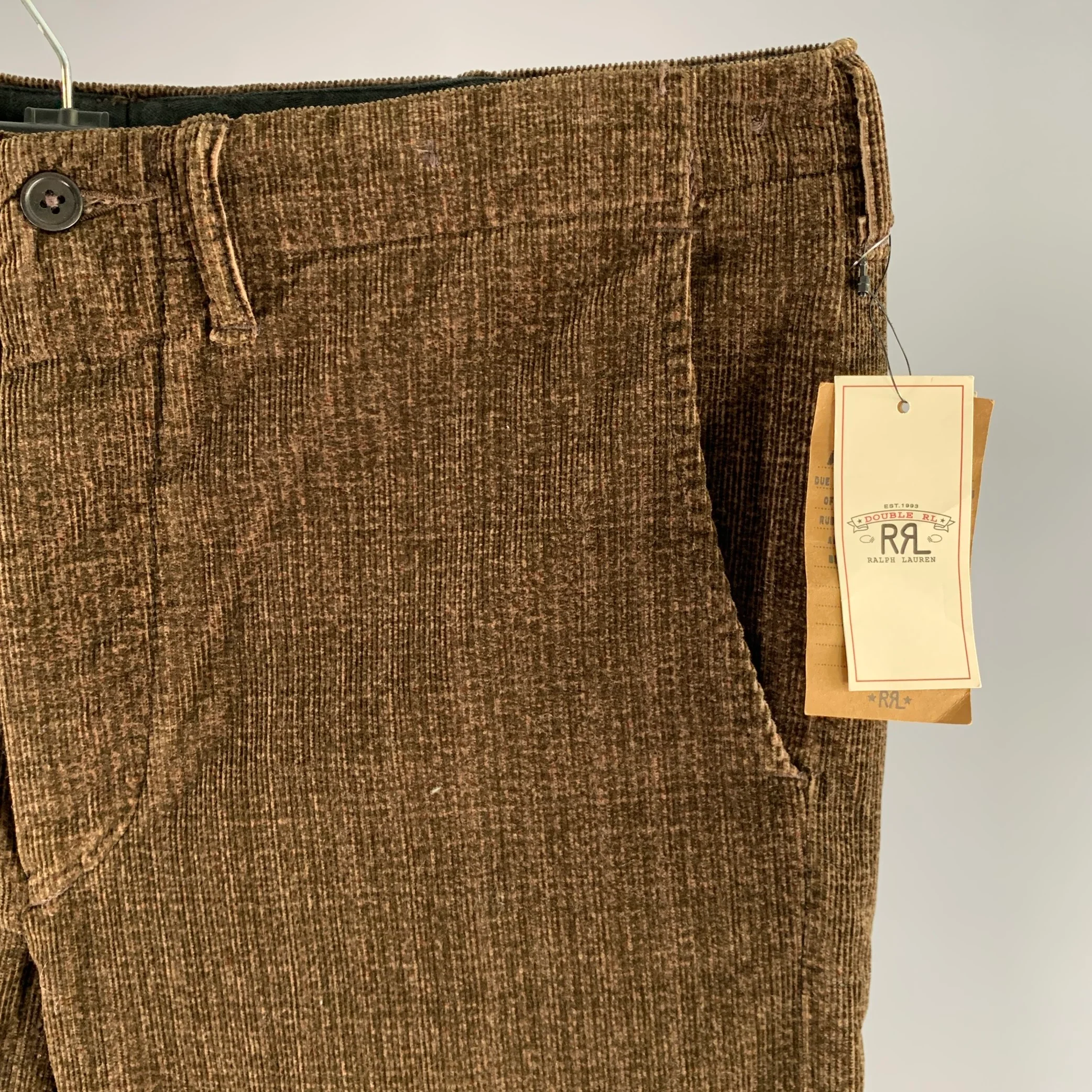 RRL by RALPH LAUREN Size 36 Brown Corduroy Cotton Straight Leg Pants - Image 2