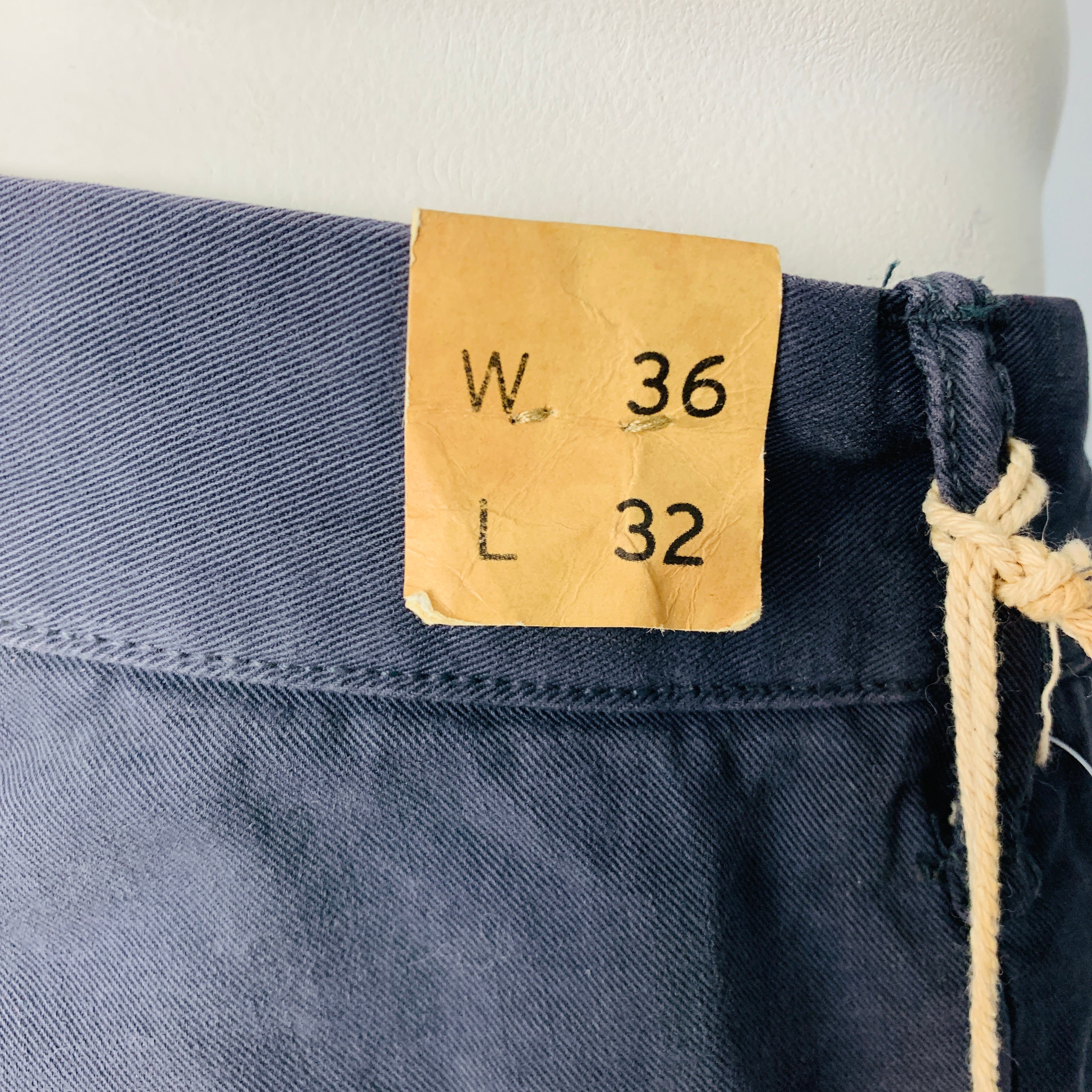 RRL by RALPH LAUREN Size 36 Navy Wash Cotton Elastane Button Fly Casual Pants - Image 4