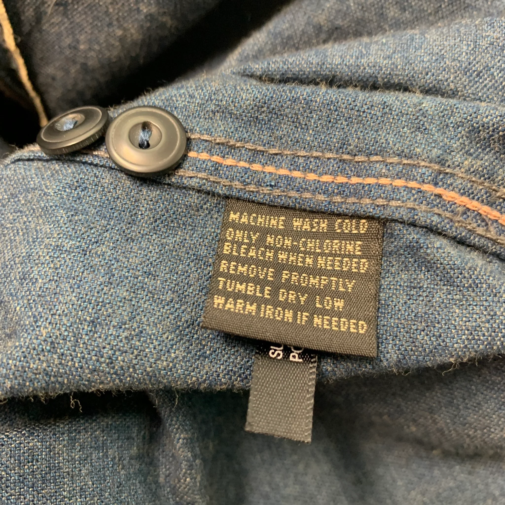 RRL by RALPH LAUREN Size L Blue Cotton Long Sleeve Shirt - Image 5